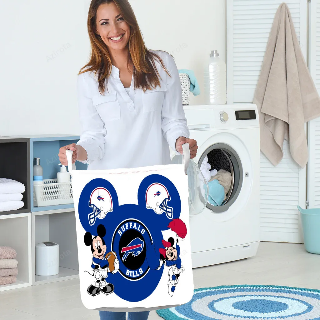 Buffalo Bills Mickey Gift For Fan 3D Foldable Laundry Basket