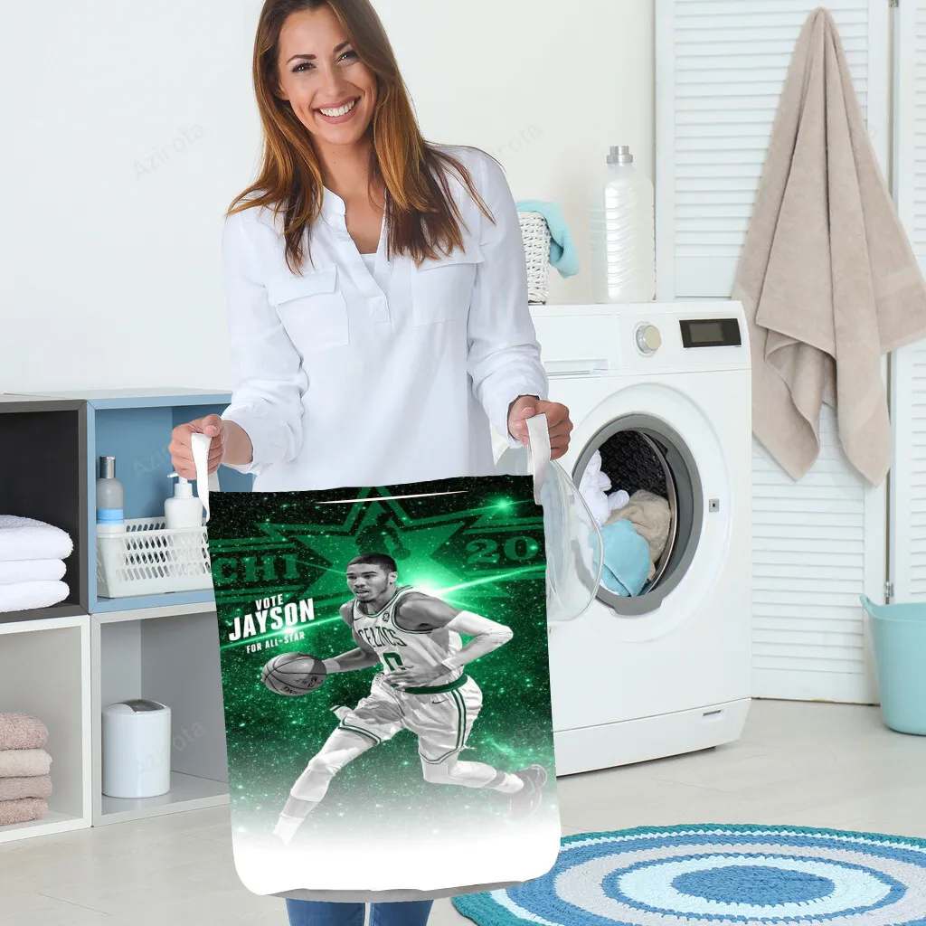 Boston Celtics Jayson Tatum10 Gift For Fan 3D Foldable Laundry Basket