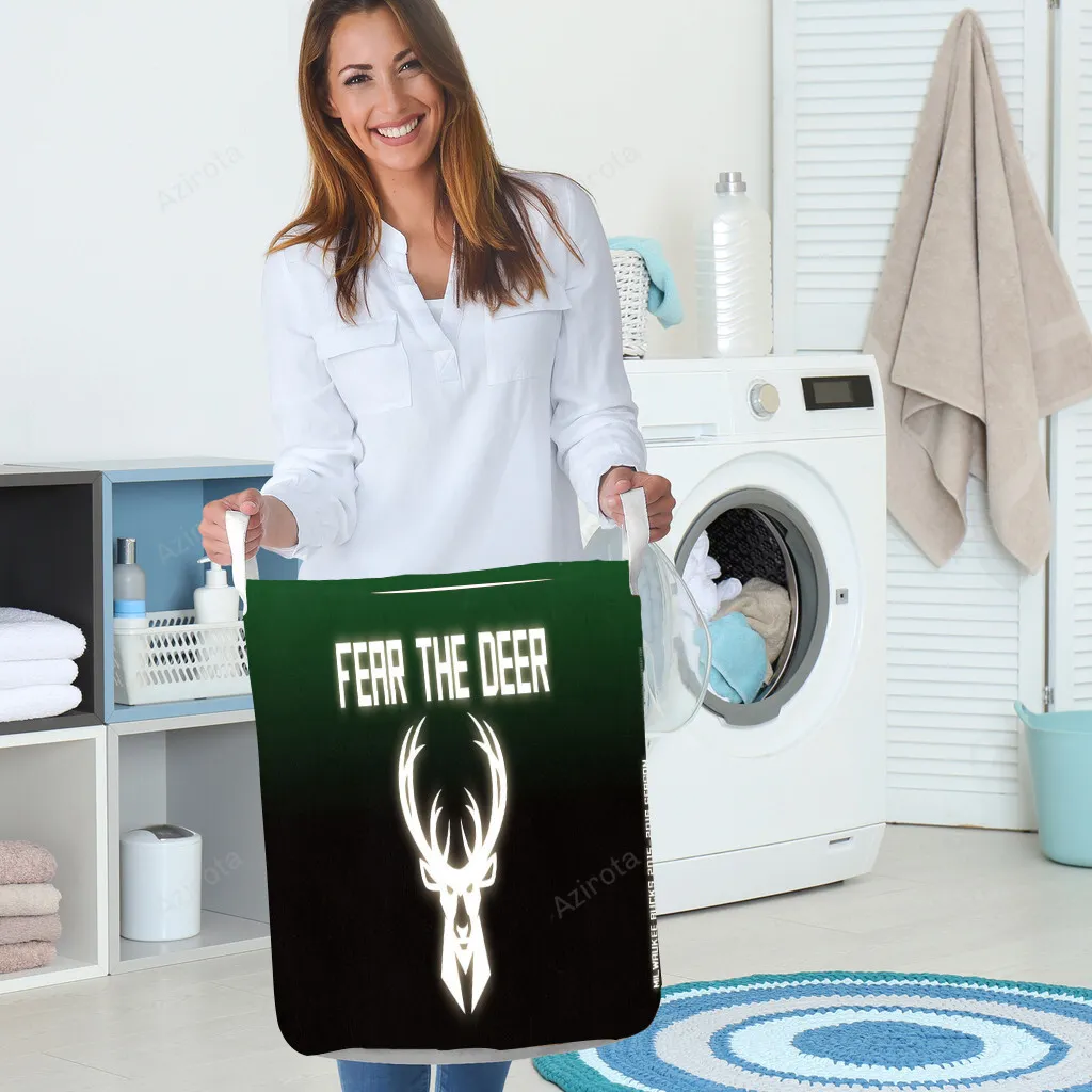 Milwaukee Bucks Emblem v19 Gift For Fan 3D Foldable Laundry Basket