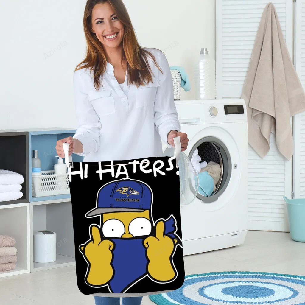 Baltimore Ravens Simpsons Hi Haters Gift For Fan 3D Foldable Laundry Basket