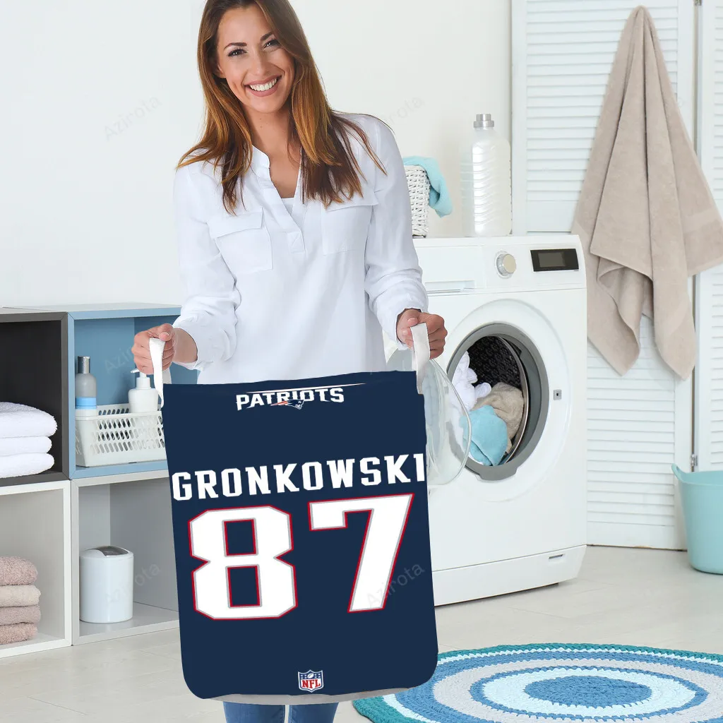 New England Patriots Gostkowski 87 Uniform Gift For Fan 3D Foldable Laundry Basket