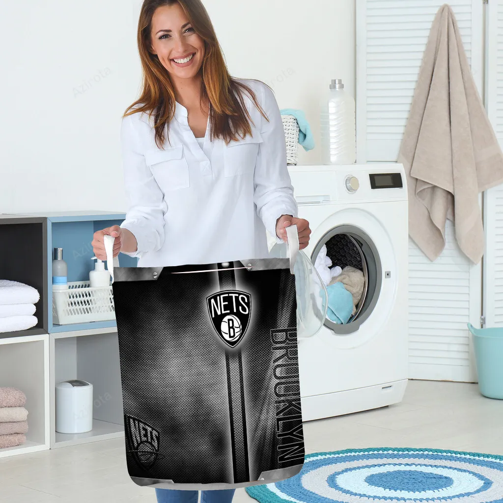 Brooklyn Nets Black Metal Gift For Fan 3D Foldable Laundry Basket