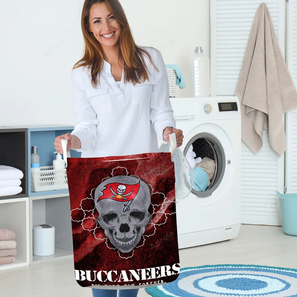 Tampa Bay Buccaneers Skull v11 Gift For Fan 3D Foldable Laundry Basket