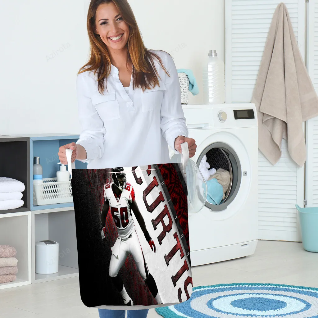Atlanta Falcons Curtis Lofton 50 Gift For Fan 3D Foldable Laundry Basket