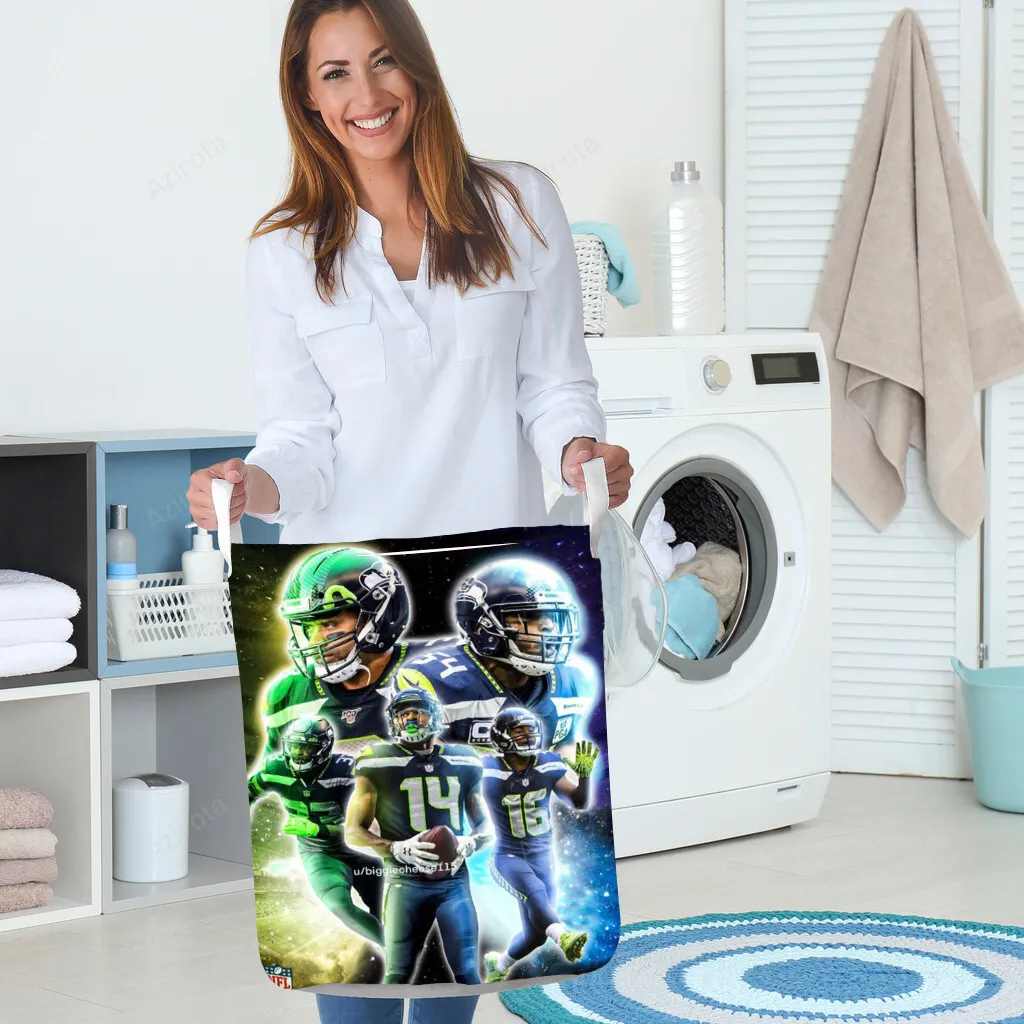 Seattle Seahawks Players3 Gift For Fan 3D Foldable Laundry Basket