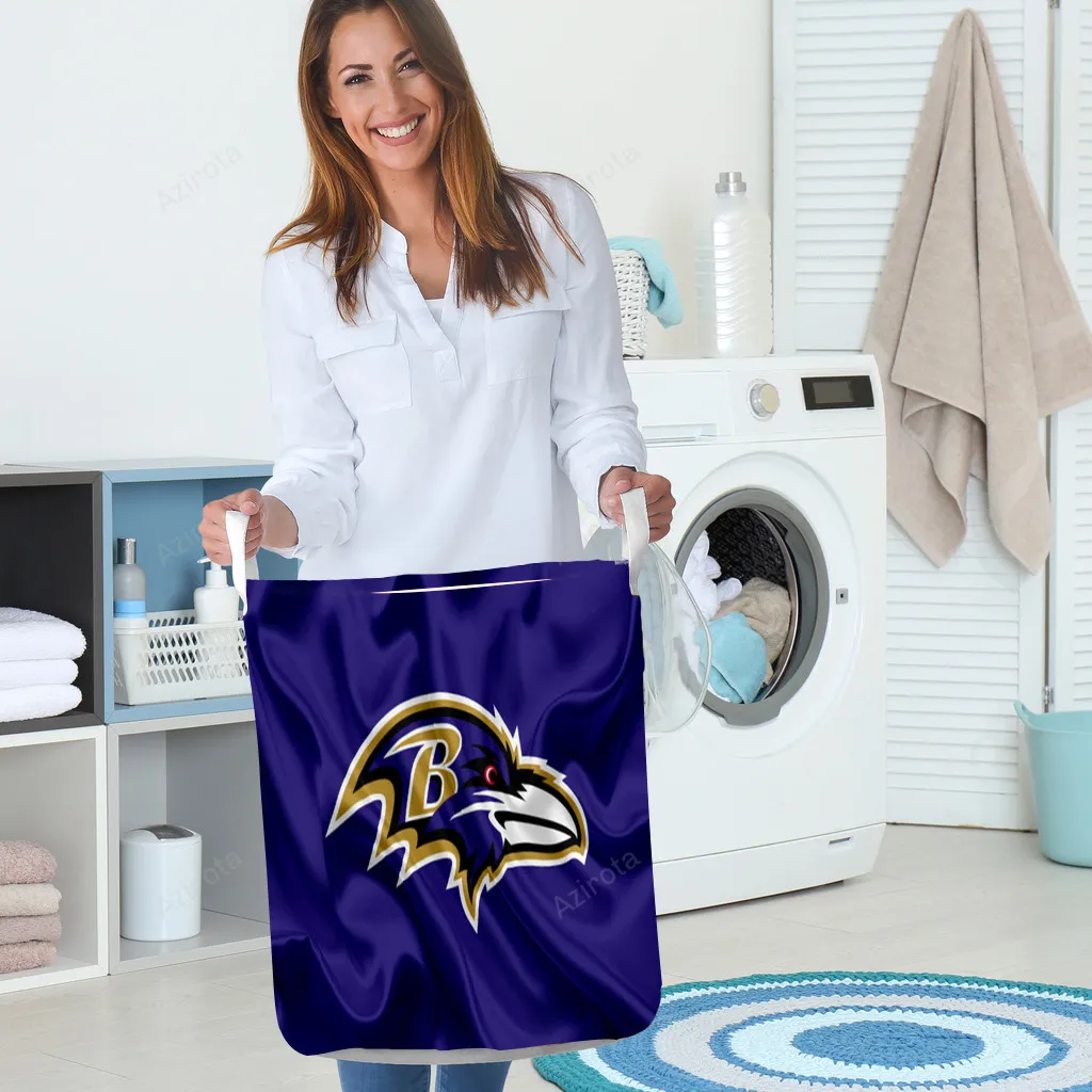 Baltimore Ravens Logo Silk Texture Gift For Fan 3D Foldable Laundry Basket