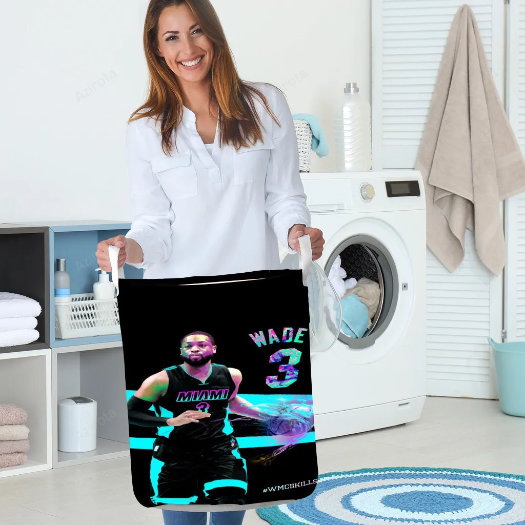 Miami Heat Dwyane Wade9 Gift For Fan 3D Foldable Laundry Basket