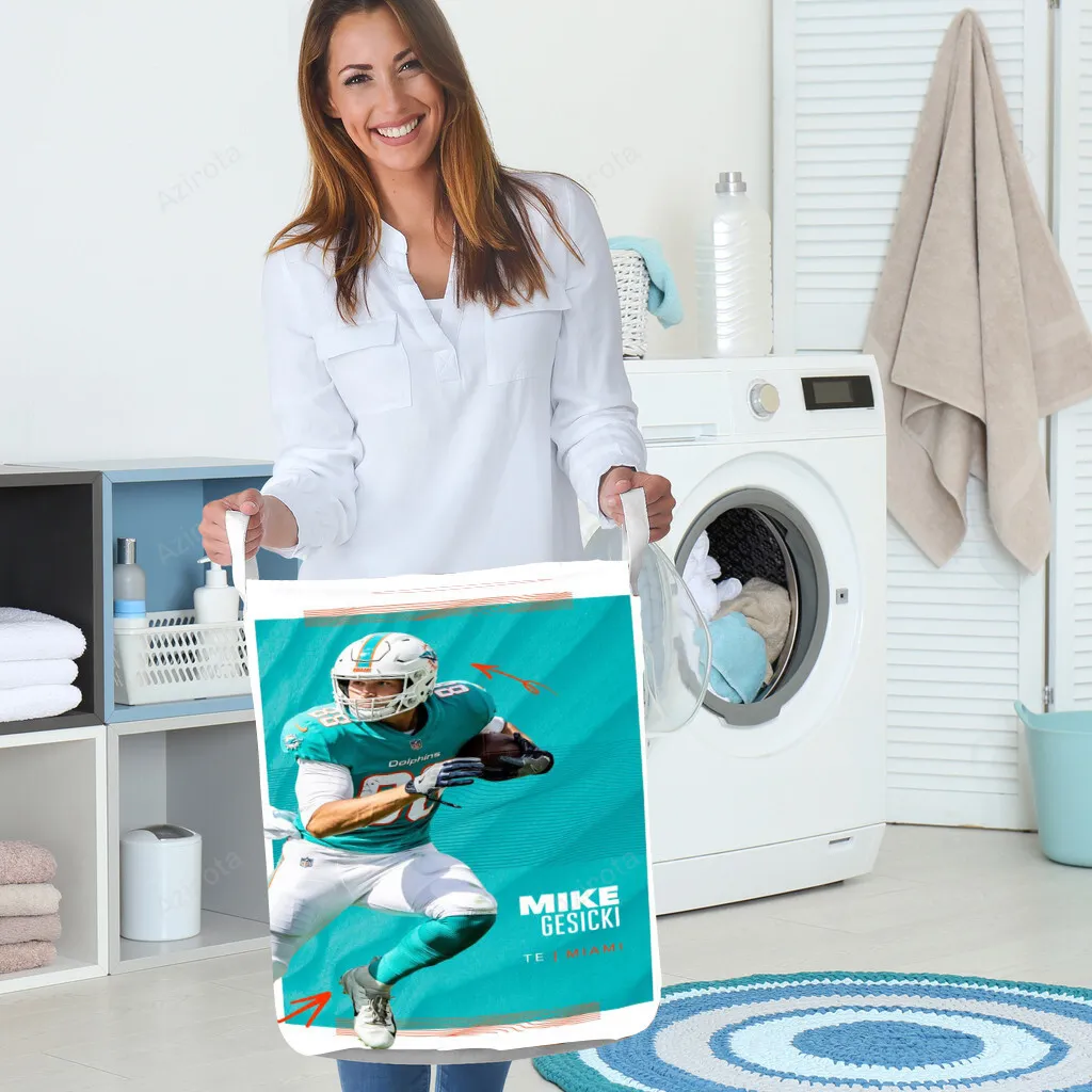 Miami Dolphins Mike Gesicki1 Gift For Fan 3D Foldable Laundry Basket
