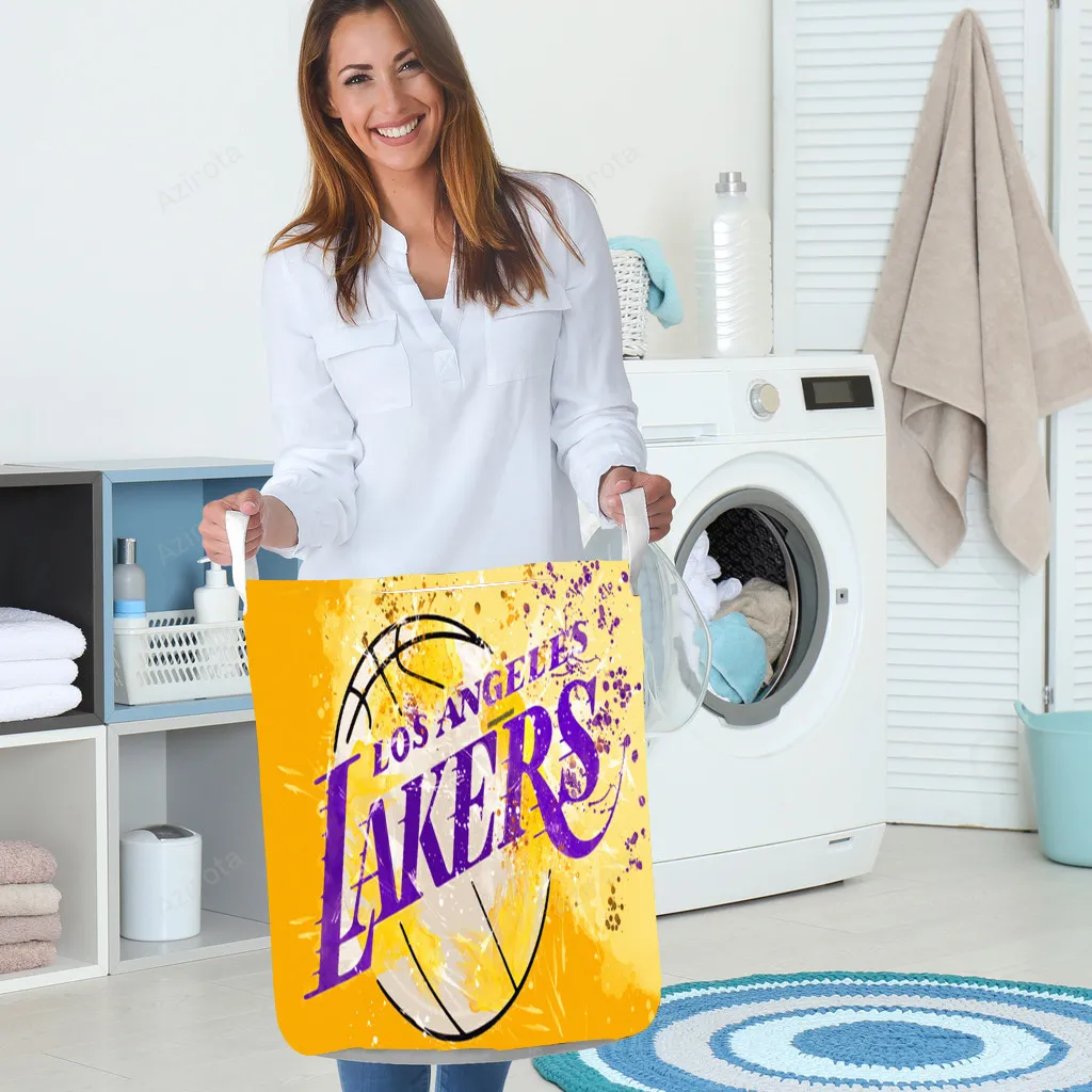 Los Angeles Lakers Painting v1 Gift For Fan 3D Foldable Laundry Basket