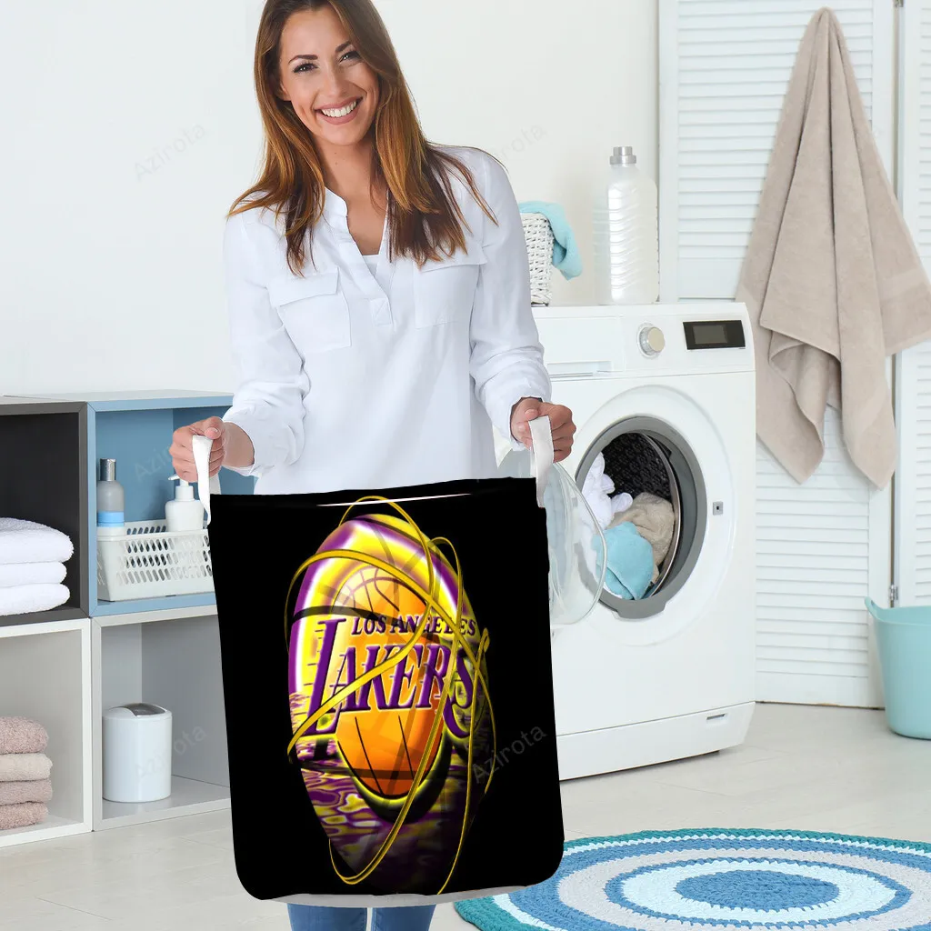 Los Angeles Lakers Emblem v19 Gift For Fan 3D Foldable Laundry Basket