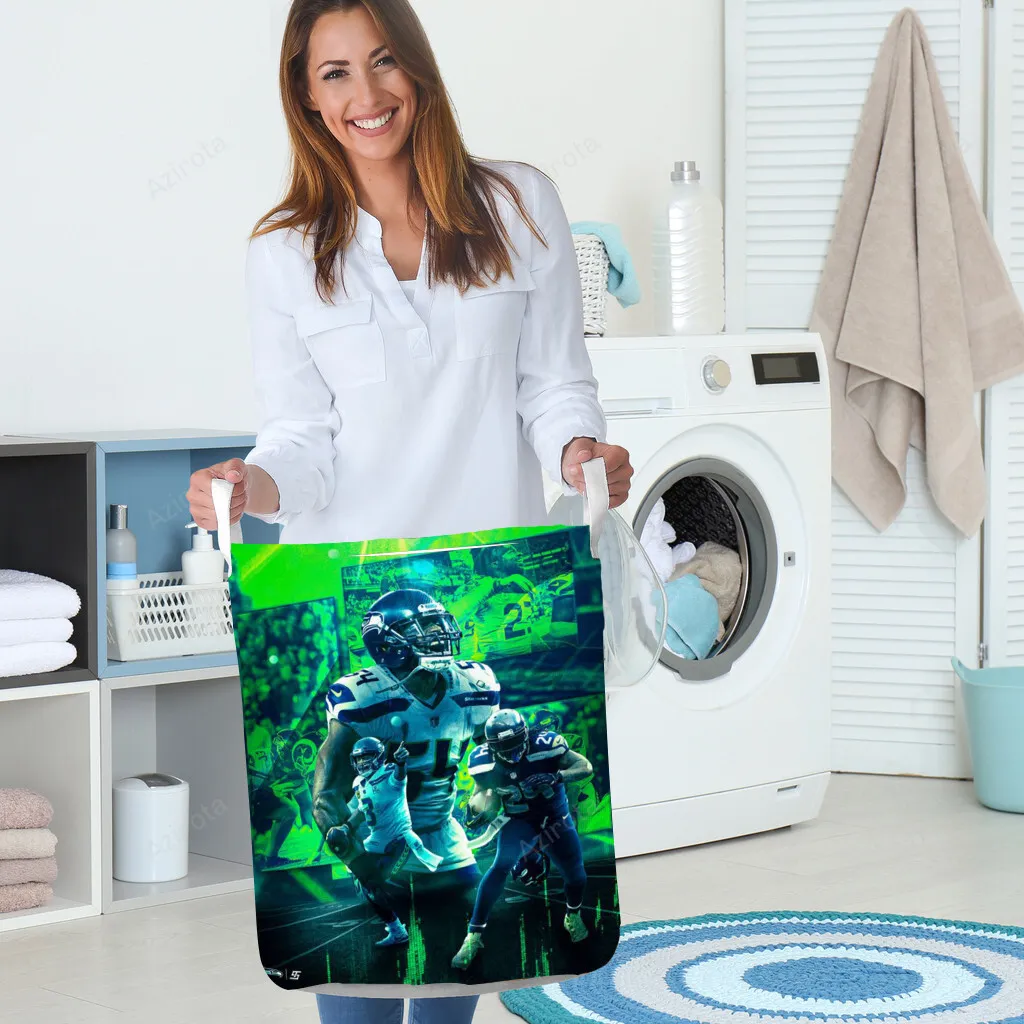 Seattle Seahawks Players4 Gift For Fan 3D Foldable Laundry Basket