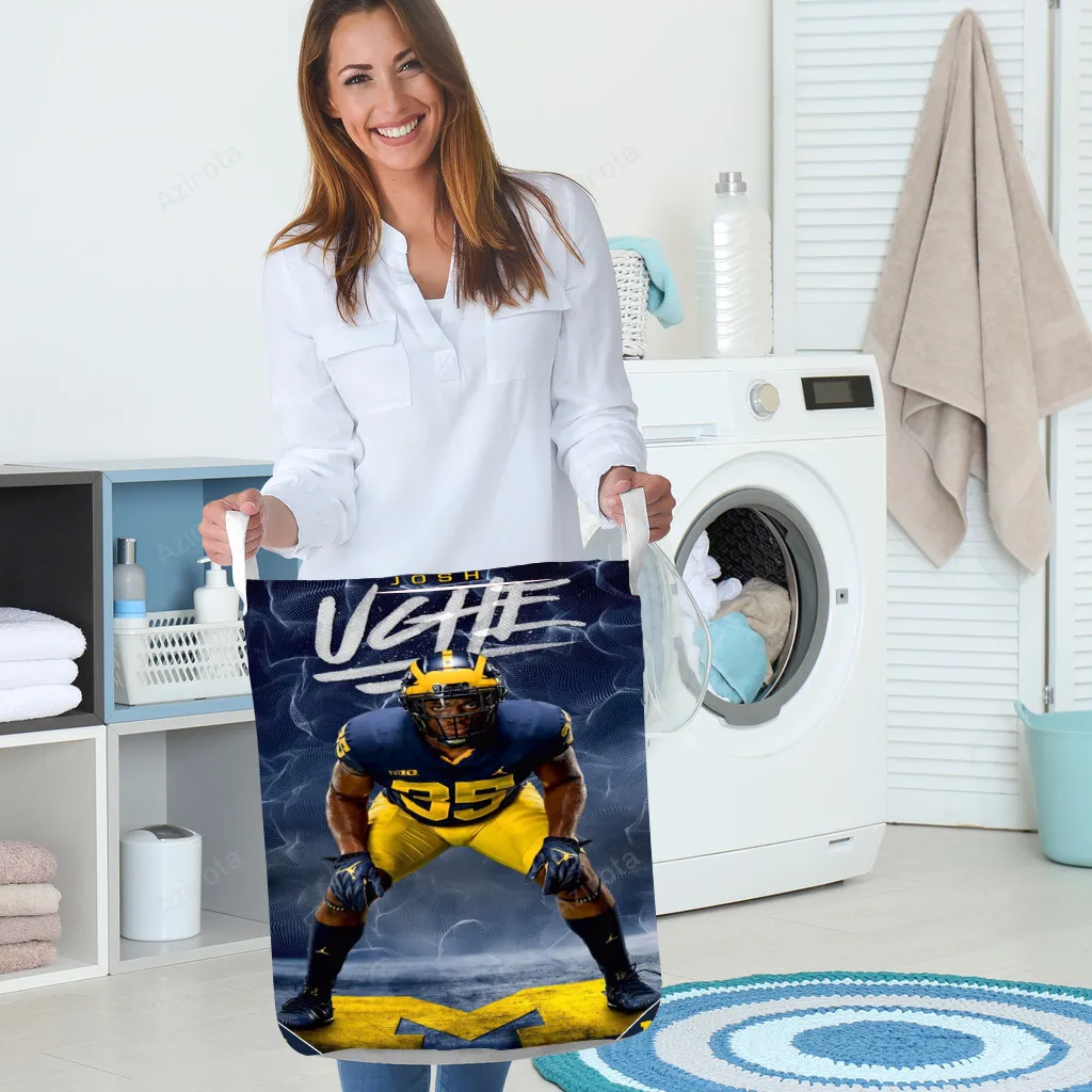 Michigan Wolverines Josh Uche TA1 Gift For Fan 3D Full Printing Laundry Basket