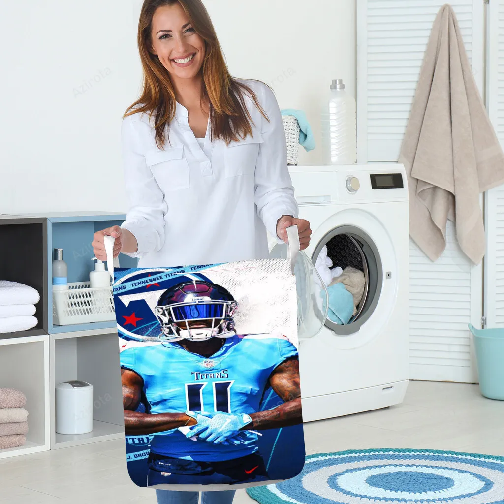 Tennessee Titans A J Brown2 Gift For Fan 3D Foldable Laundry Basket