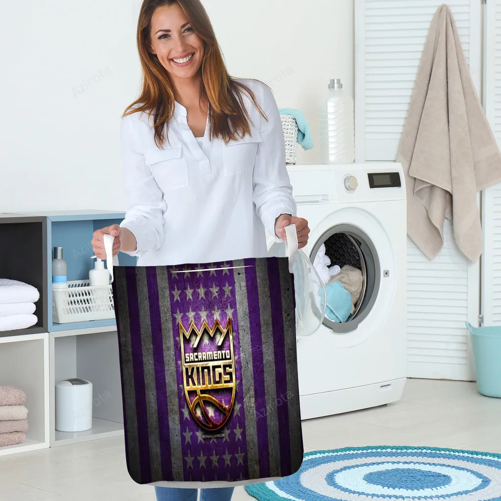 Sacramento Kings Emblem Flag2 Gift For Fan 3D Foldable Laundry Basket