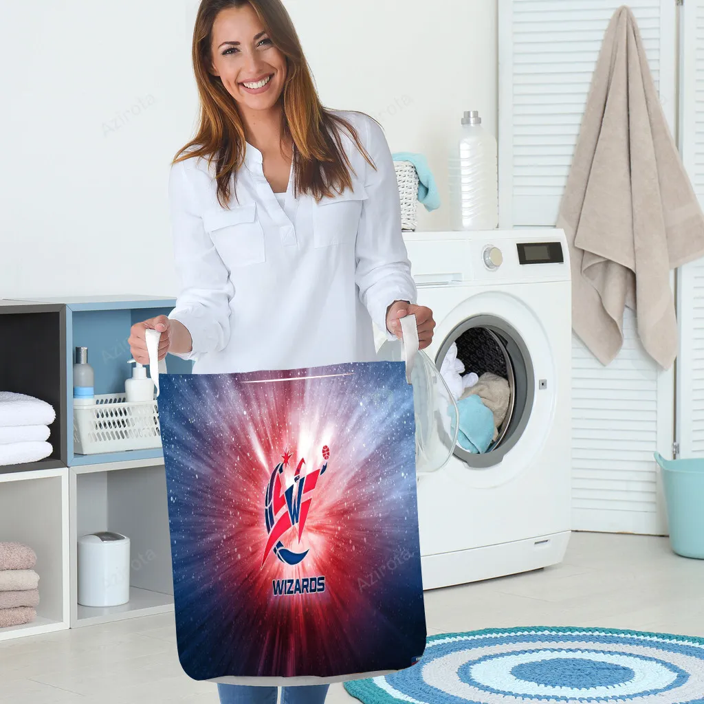Washington Wizards Blue Red Galaxy Gift For Fan 3D Foldable Laundry Basket
