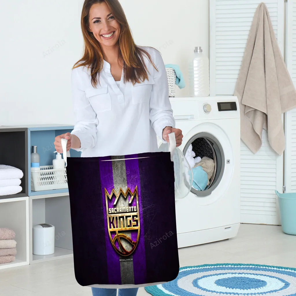 Sacramento Kings Emblem Texture4 Gift For Fan 3D Foldable Laundry Basket