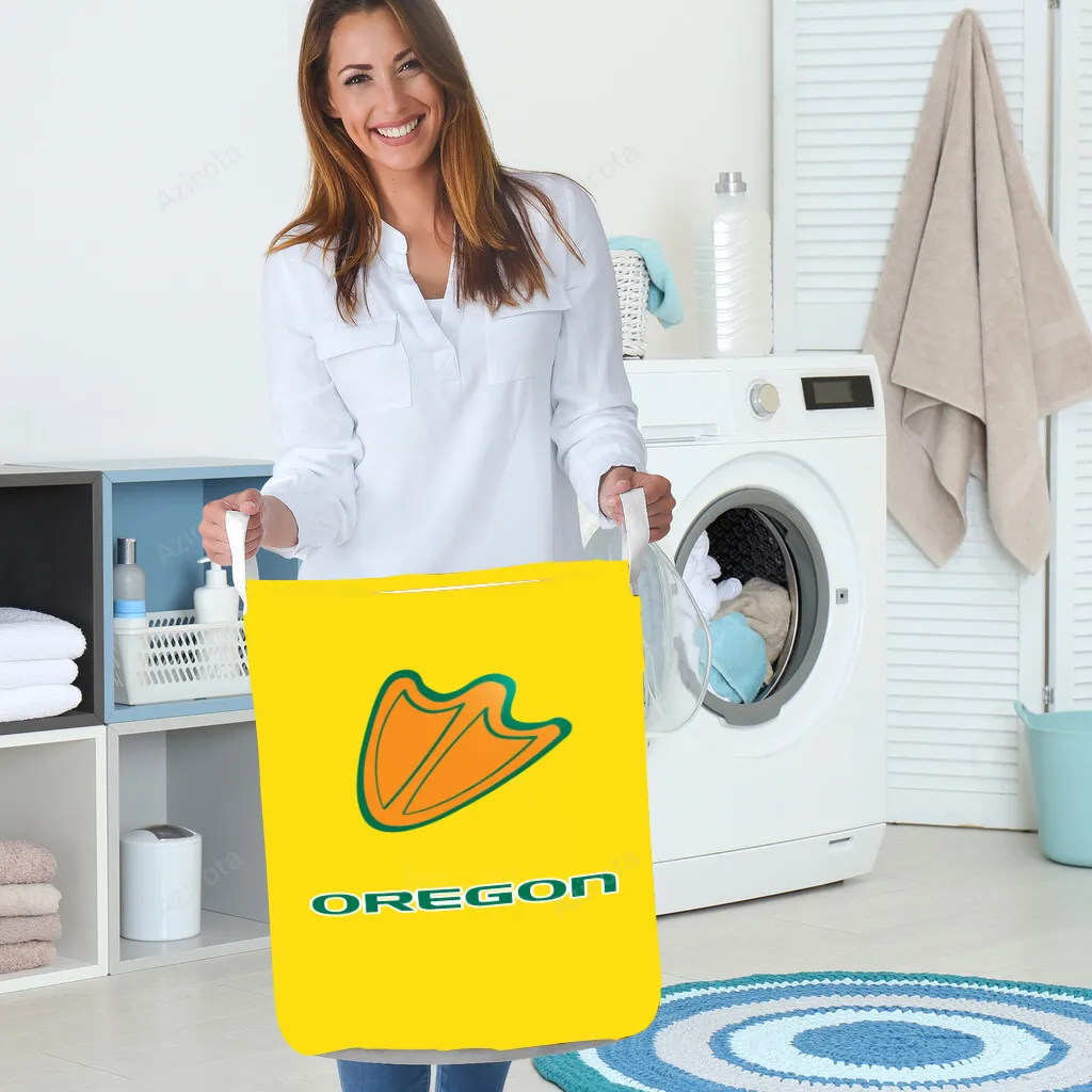 Oregon Ducks Yellow TA1 Gift For Fan 3D Full Printing Laundry Basket