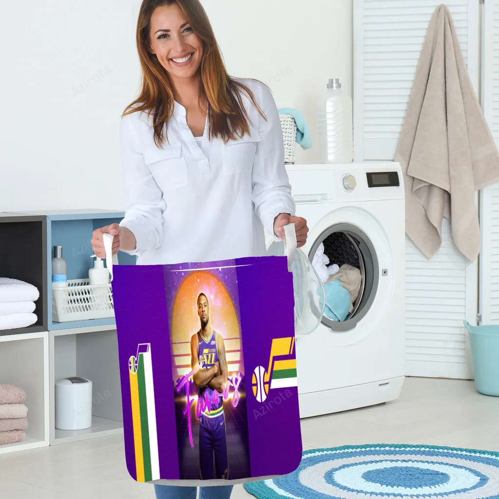 Utah Jazz Player v24 Gift For Fan 3D Foldable Laundry Basket