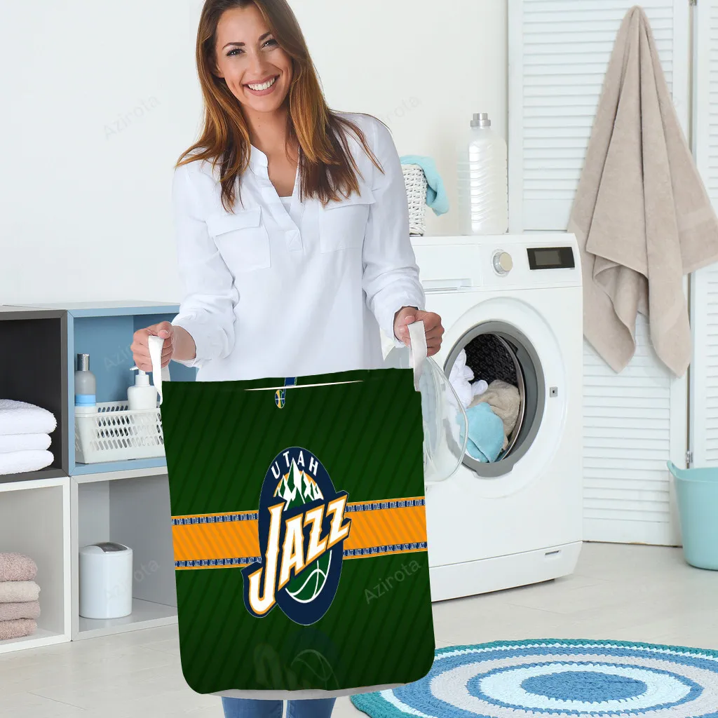 Utah Jazz Emblem v8 Gift For Fan 3D Foldable Laundry Basket