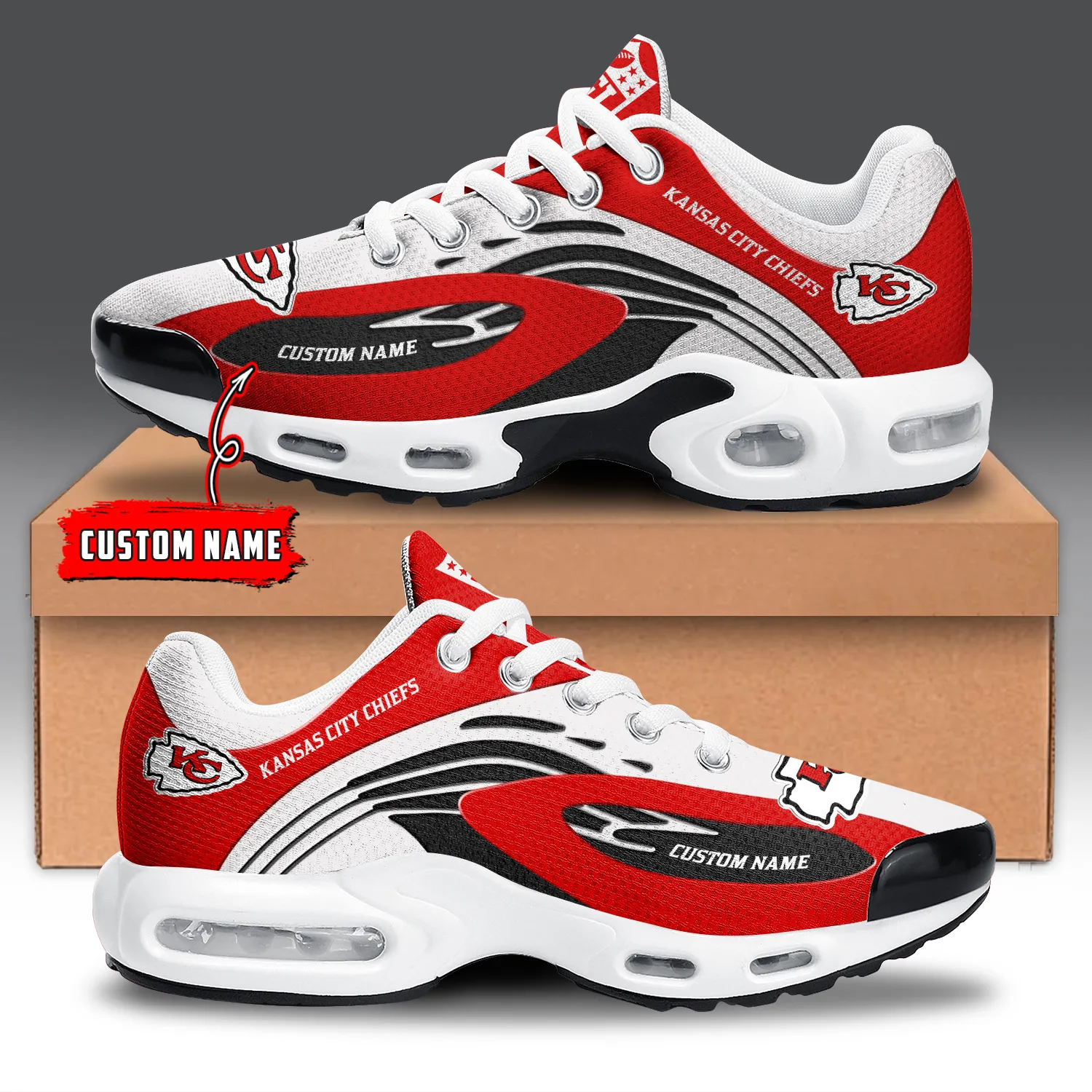 NFL Kansas City Chiefs Team Mix Colors Sport Team TN Air Max Shoes Air Cushion Sneakers 851AN-9221