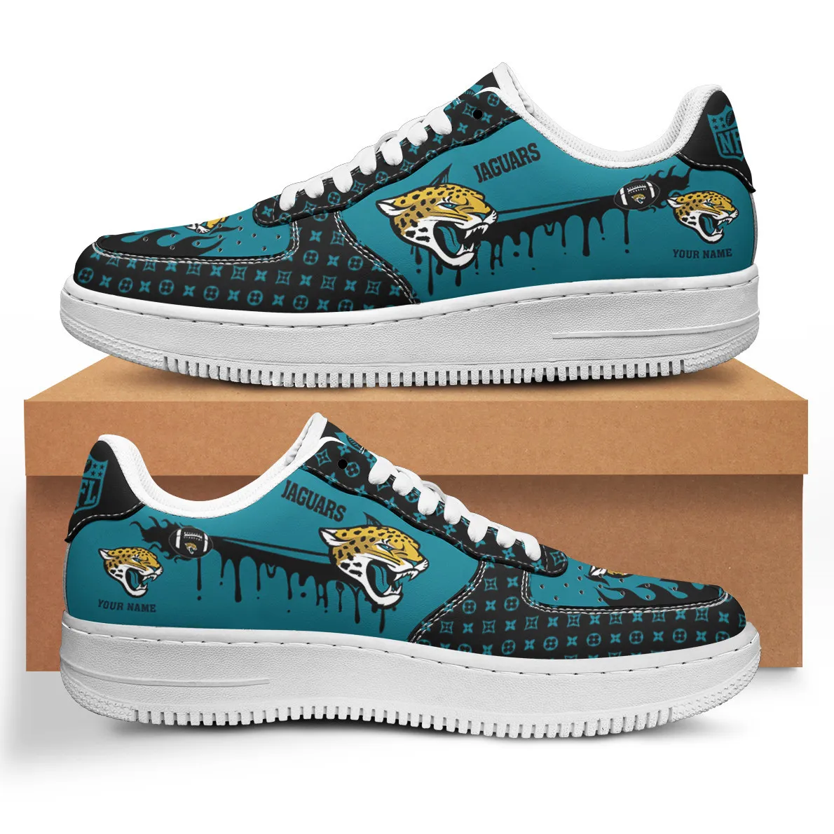 NFL Jacksonville Jaguars Sport Team Air Force 1 AF1 Sneakers Shoes For Men And Women 130AT-1726