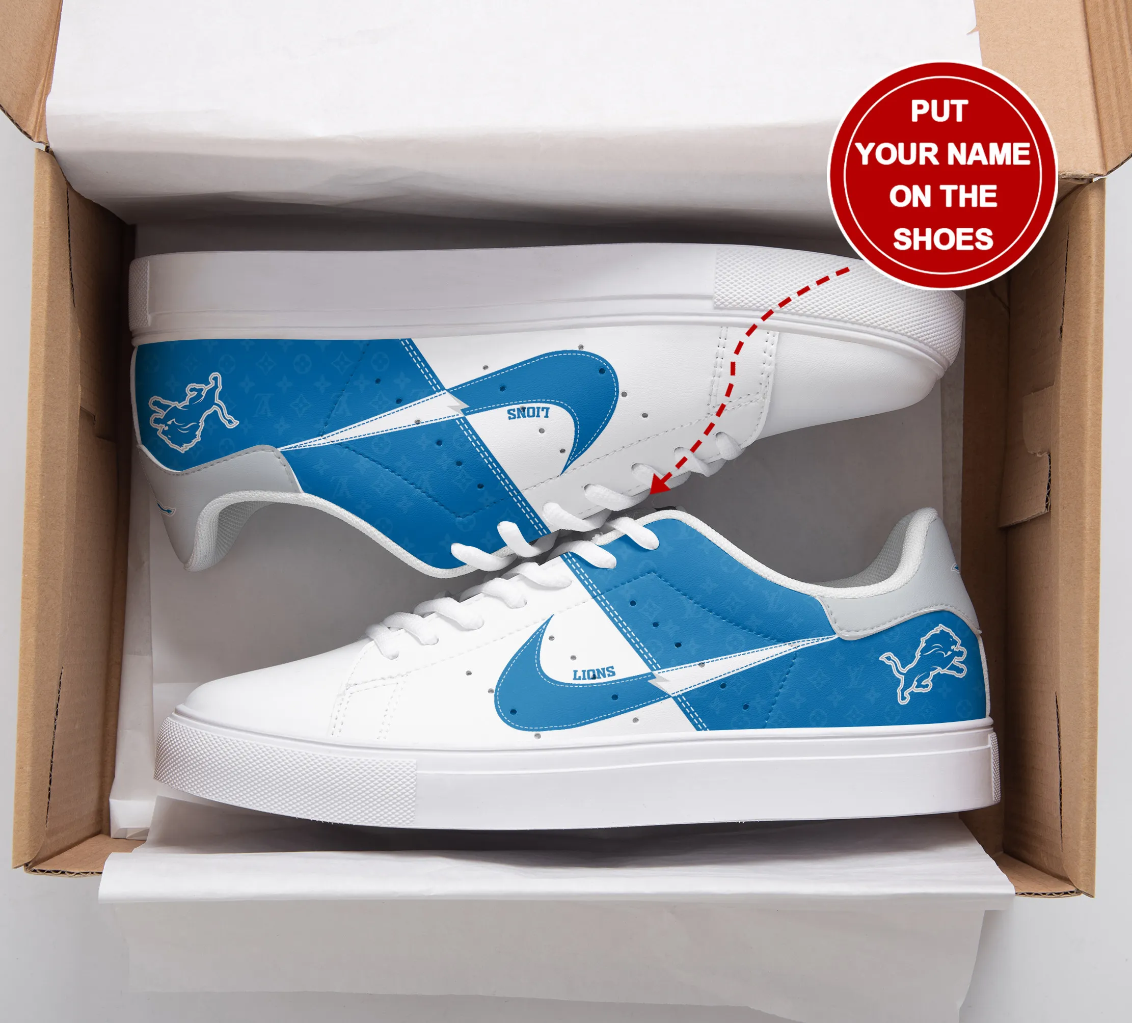 NFL Detroit Lions Skate Stan Smith Shoes Sneakes For Men And Women 623HF-9972