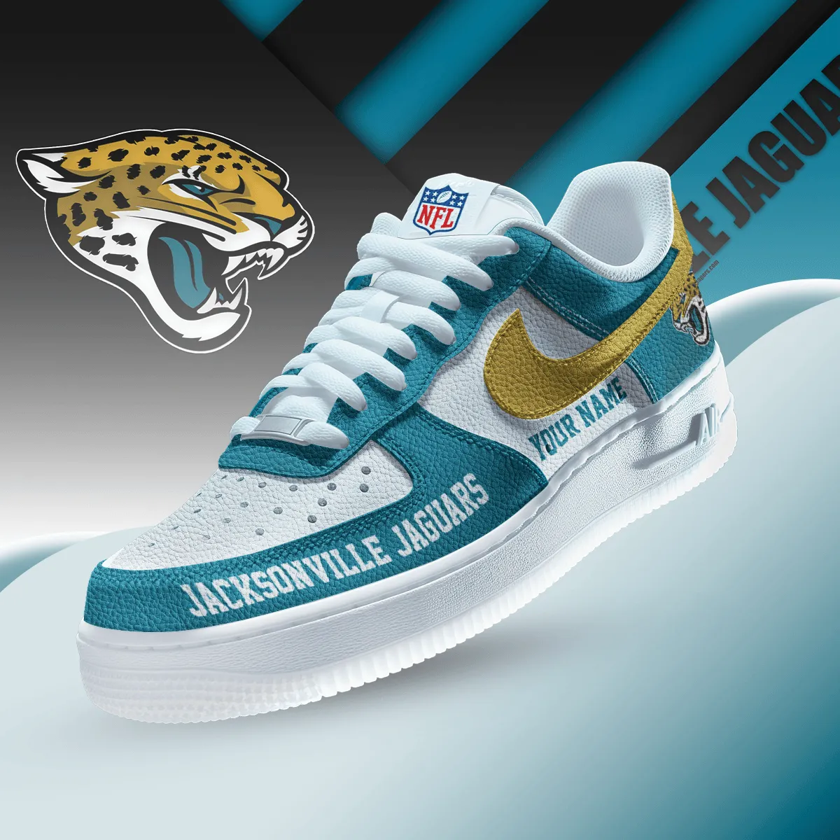 NFL Jacksonville Jaguars Sport Team Air Force 1 AF1 Sneakers Shoes For Men And Women 789SU-1077