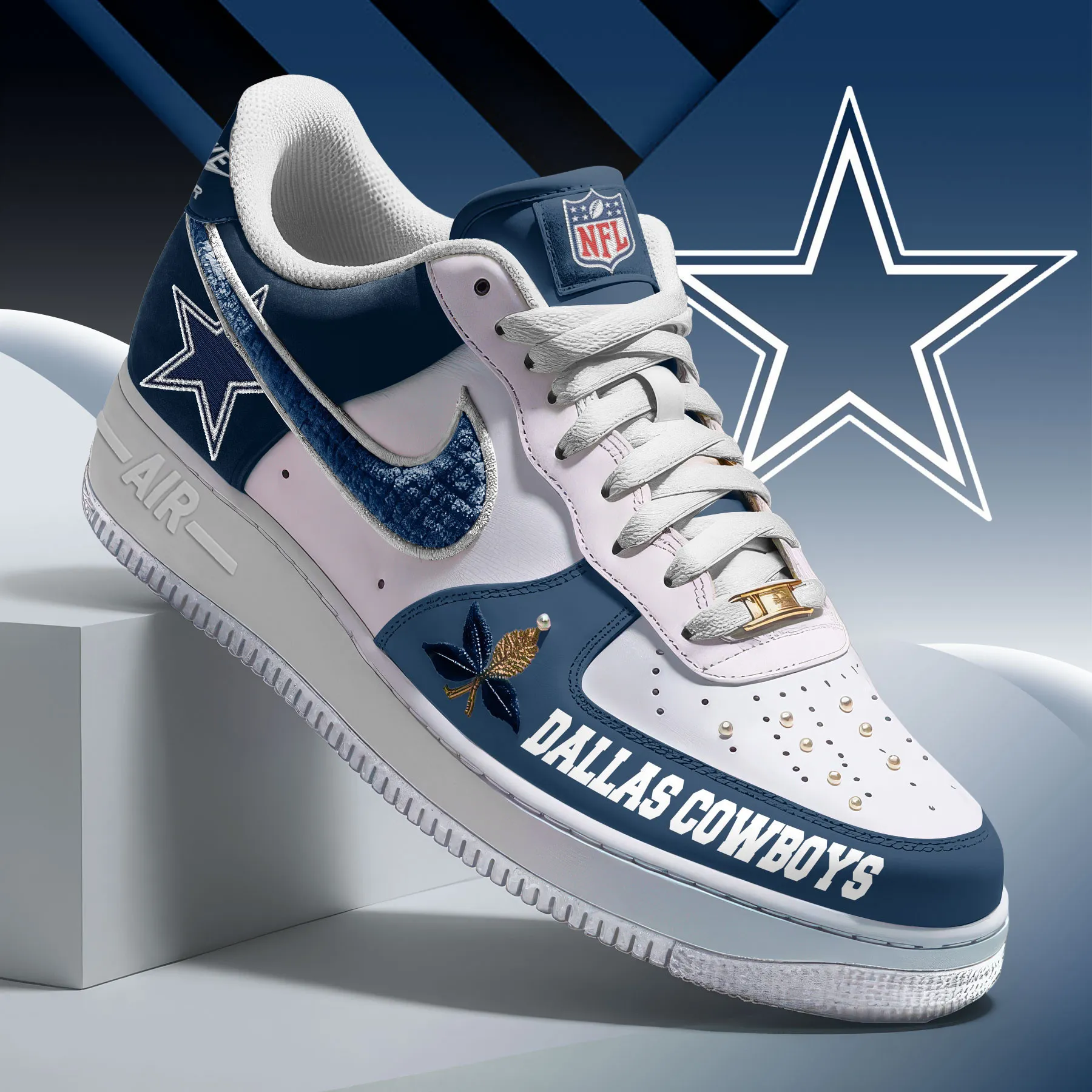 NFL Dallas Cowboys Sport Team Air Force 1 AF1 Sneakers Shoes For Men And Women 795YY-3457