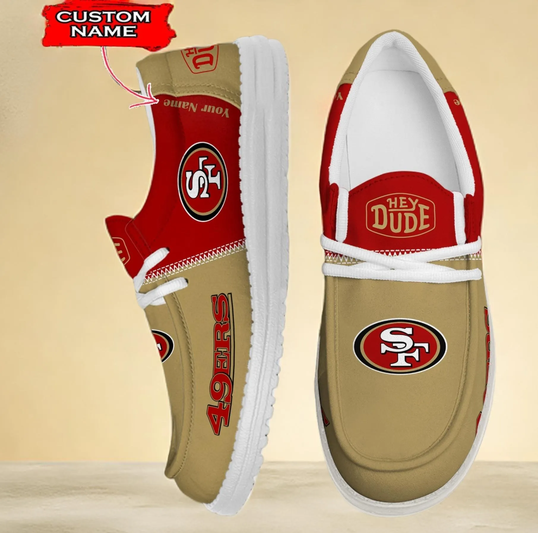 NFL San Francisco 49ers Personalized Hey Dude Shoes For Men And Women 432WF-3582