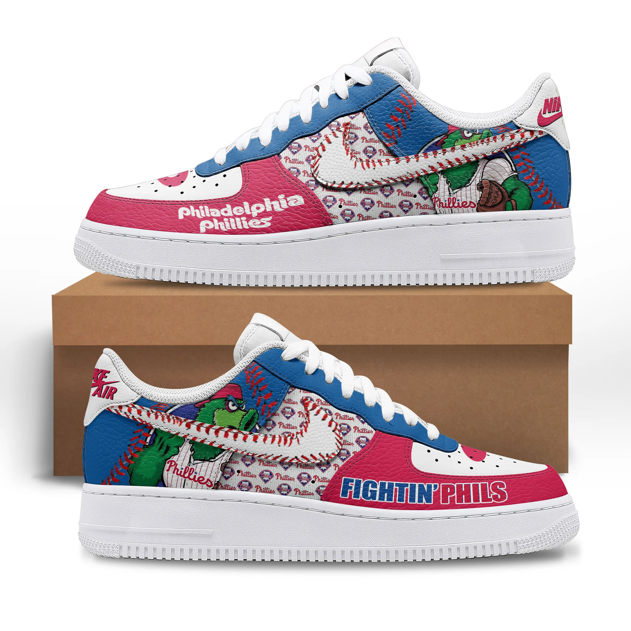 MLB Philadelphia Phillies Sport Team Air Force 1 AF1 Sneakers Shoes For Men And Women 559OD-6537