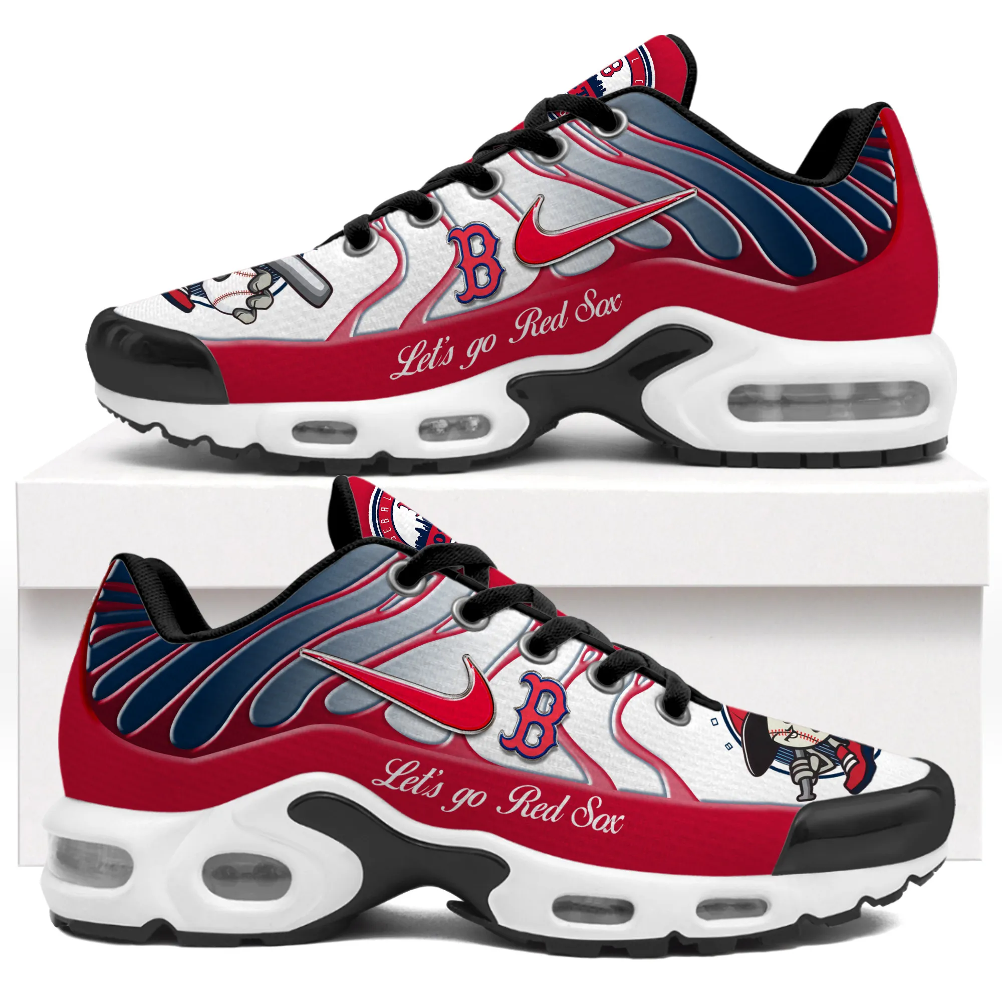 MLB Boston Red Sox Team Mix Colors Sport Team TN Air Max Shoes Air Cushion Sneakers 321NT-6722