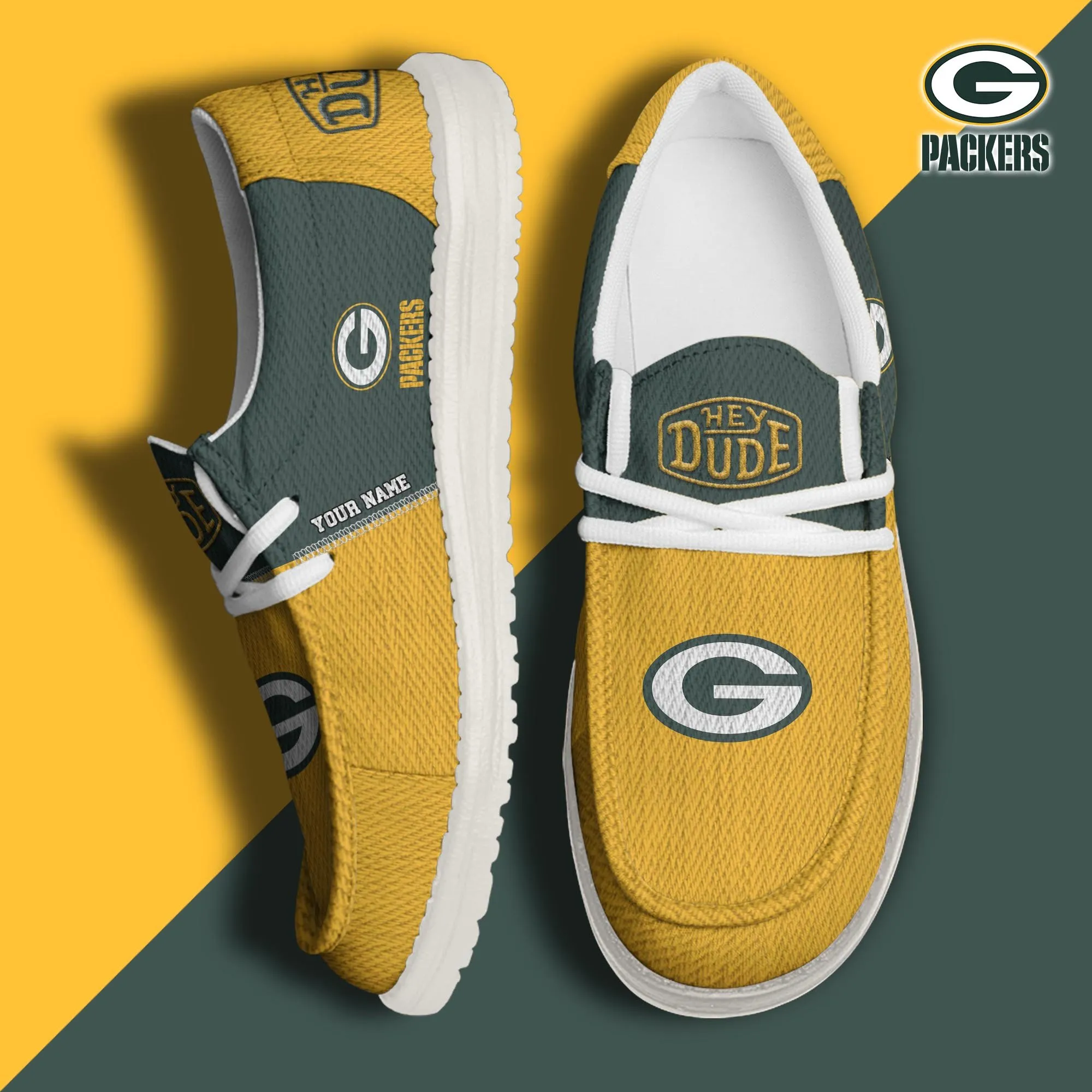 NFL Green Bay Packers Personalized Hey Dude Shoes For Men And Women 582XS-4913