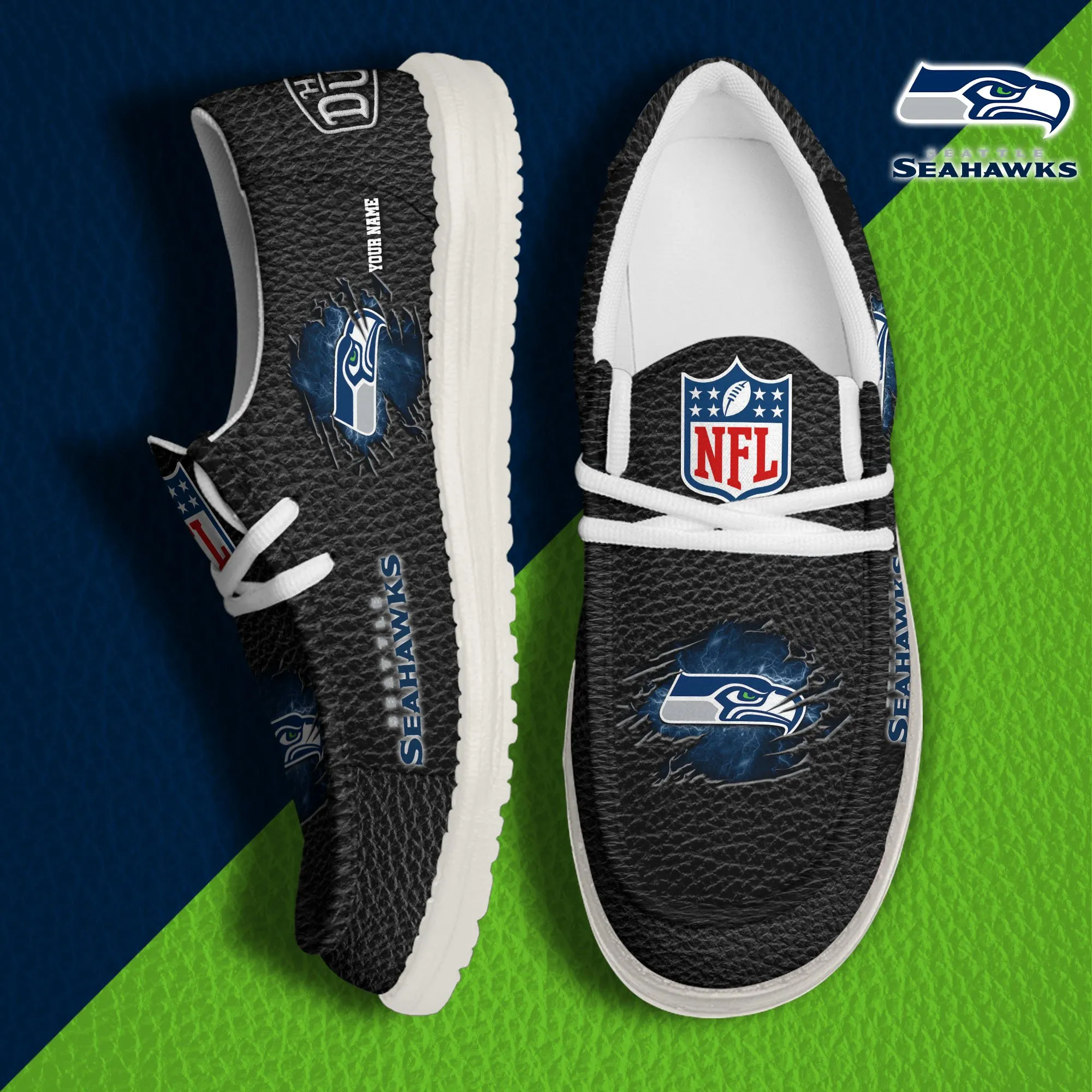 NFL Seattle Seahawks Personalized Hey Dude Shoes For Men And Women 641CY-7754