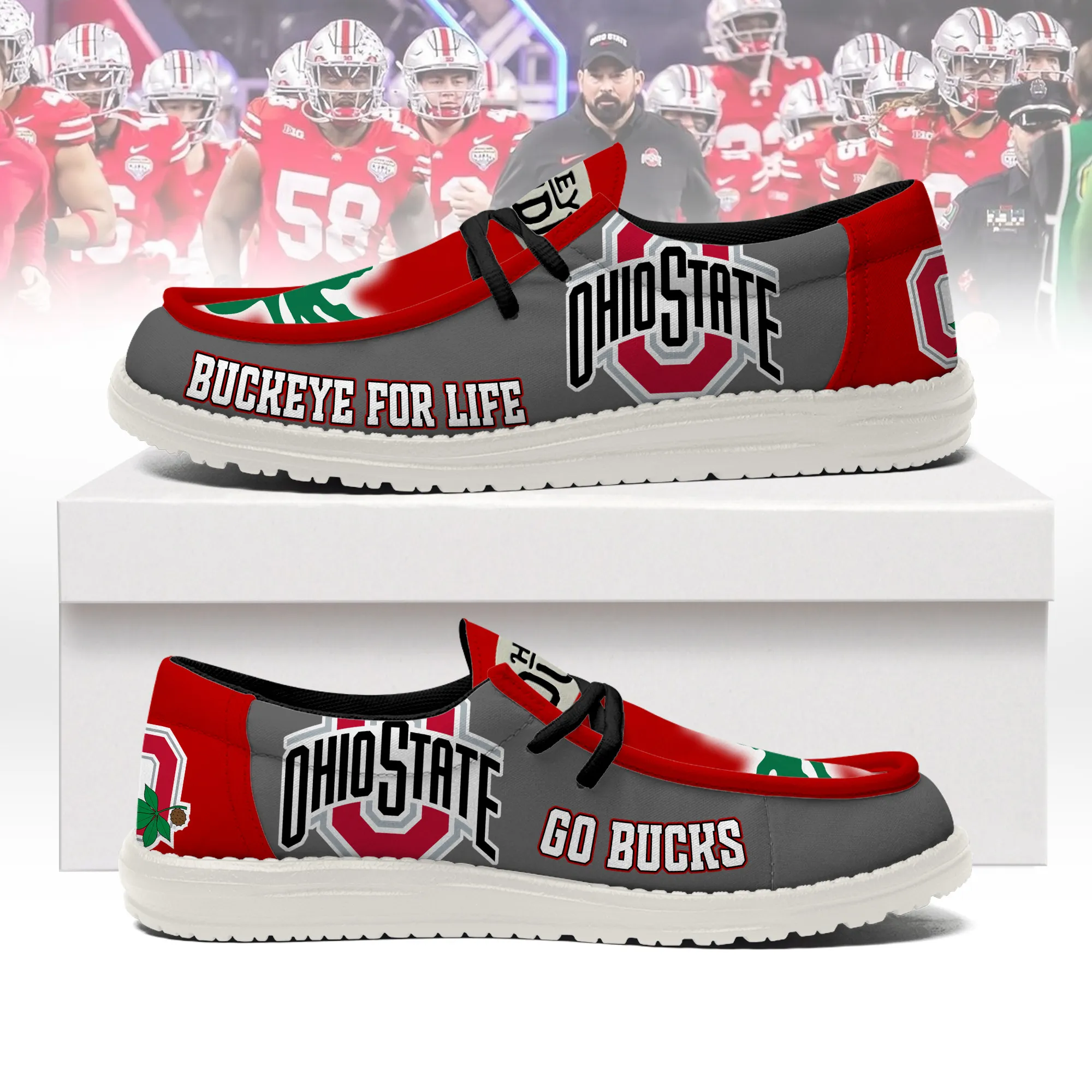 NCAA Ohio State Buckeyes ??Custom Name Hey Dude 335UG-6944
