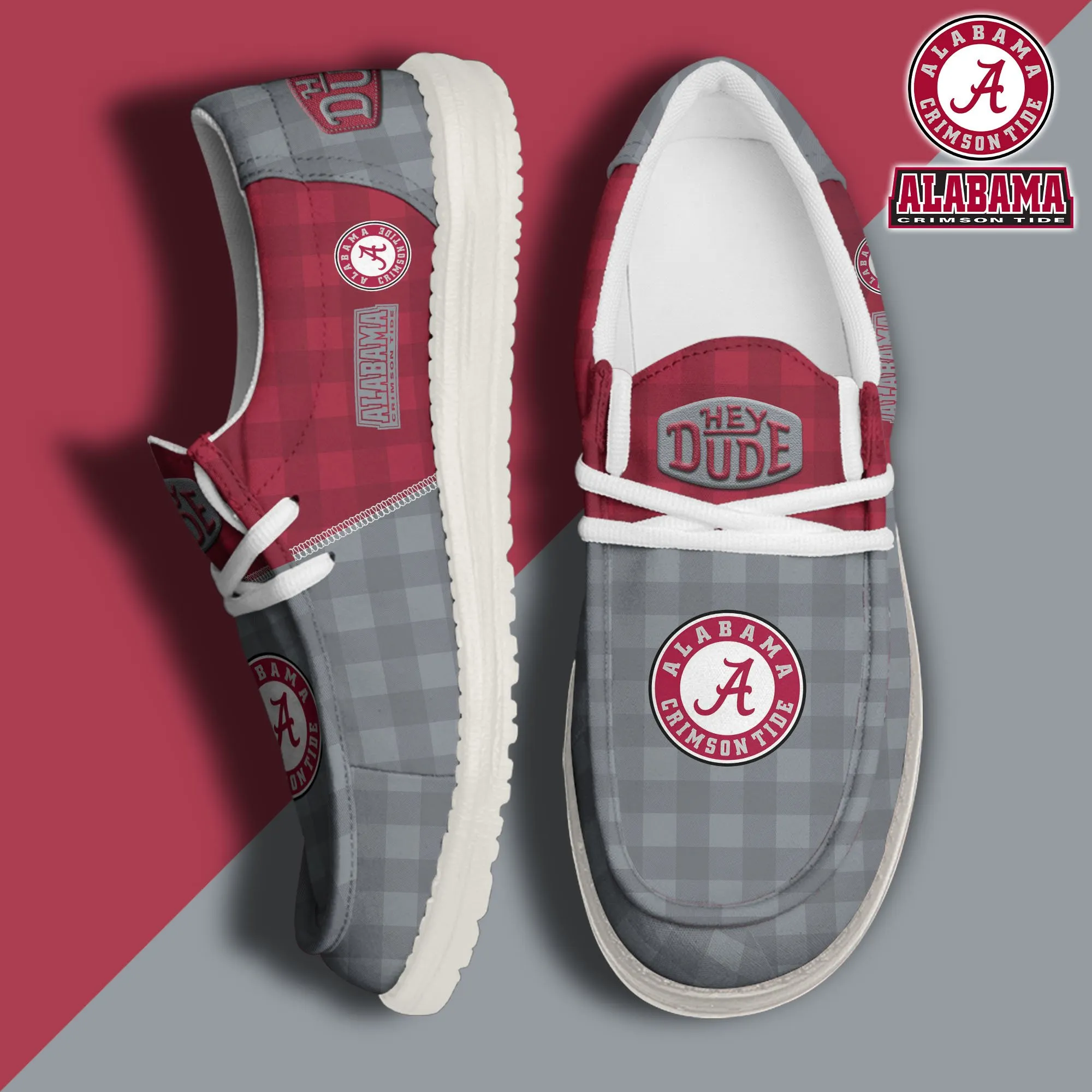 NCAA Alabama Crimson Tide Personalized Hey Dude Shoes For Men And Women 576SE-1297