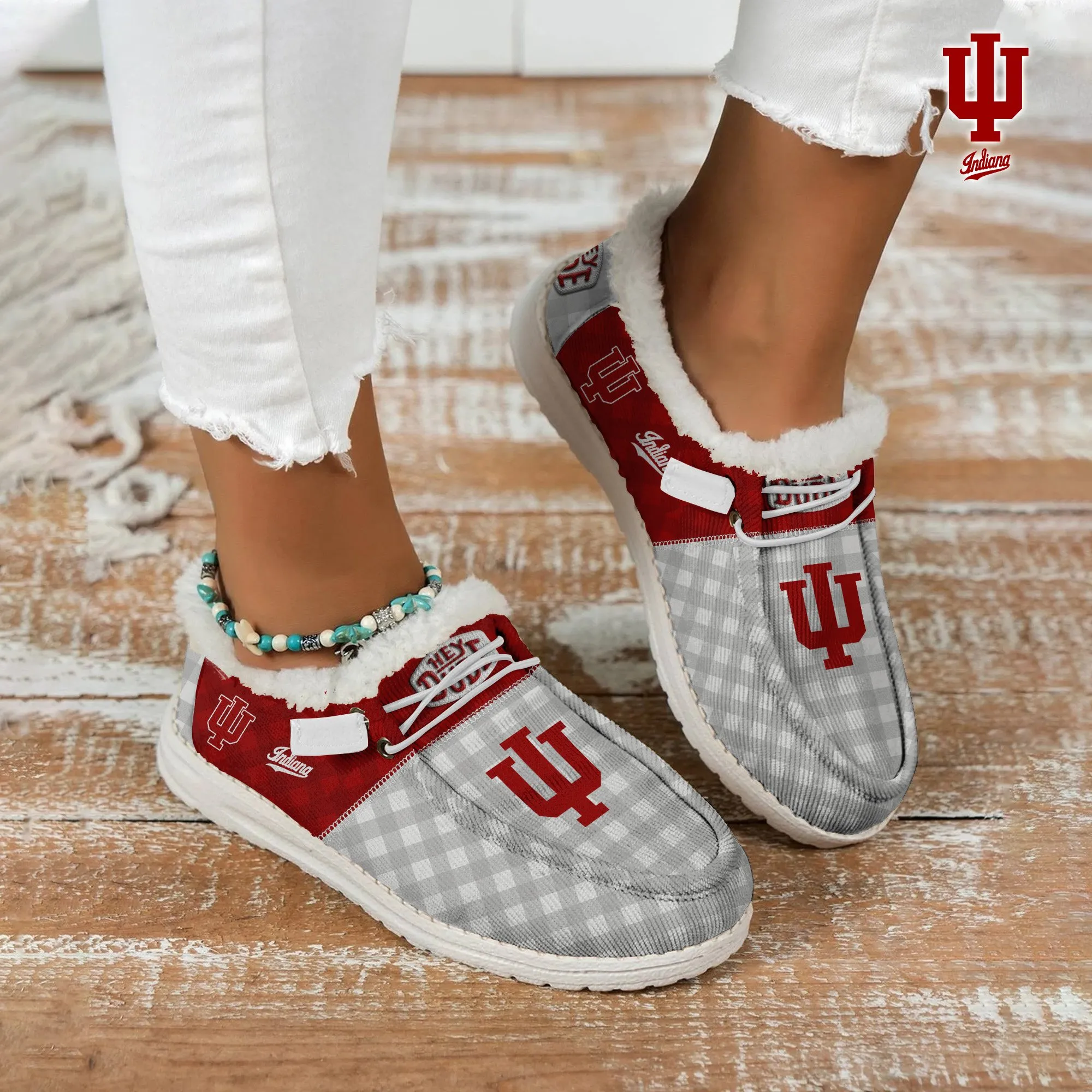 NCAA Indiana Hoosiers Personalized Hey Dude Shoes For Men And Women 863DL-7440