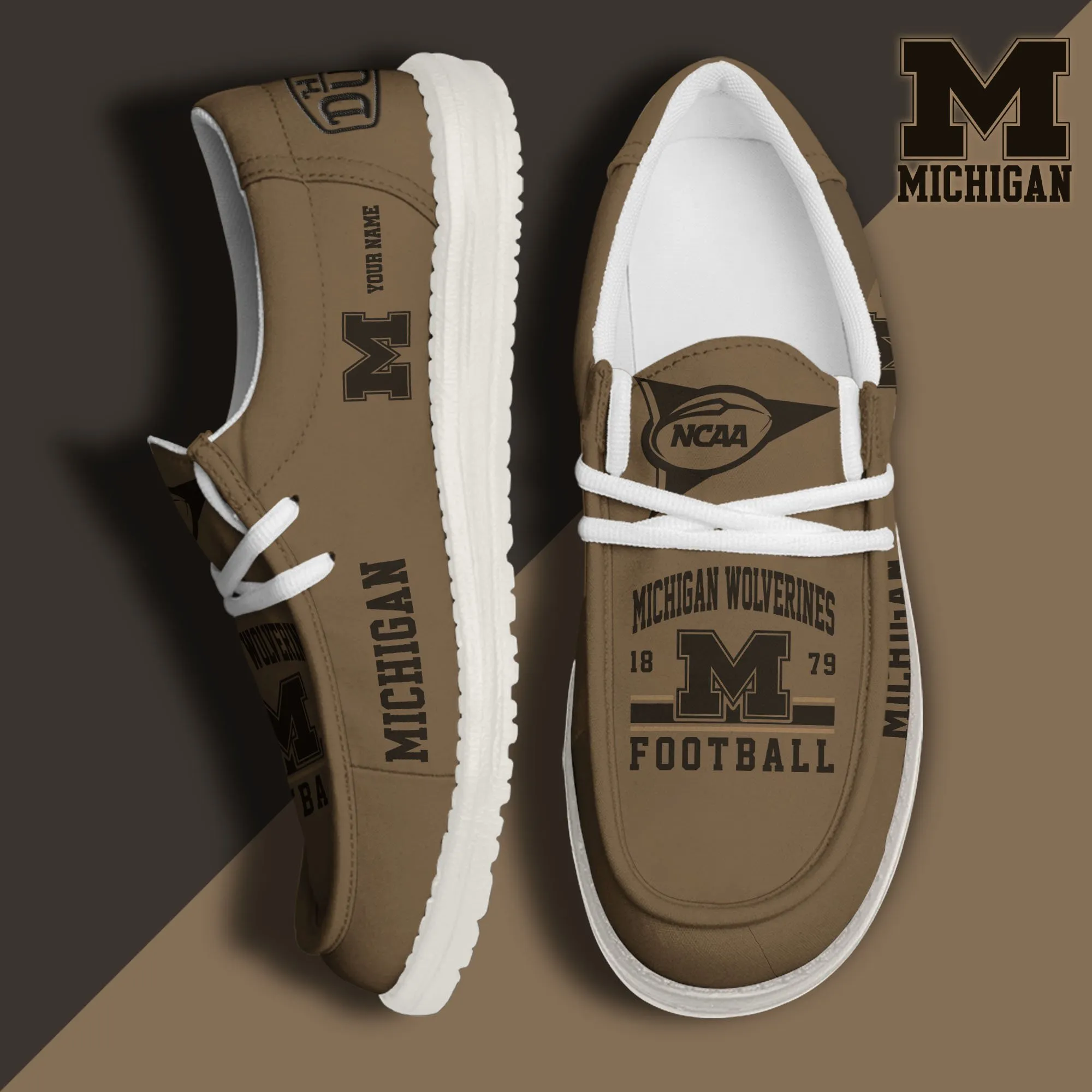 NCAA Michigan Wolverines Personalized Hey Dude Shoes For Men And Women 693IO-9544