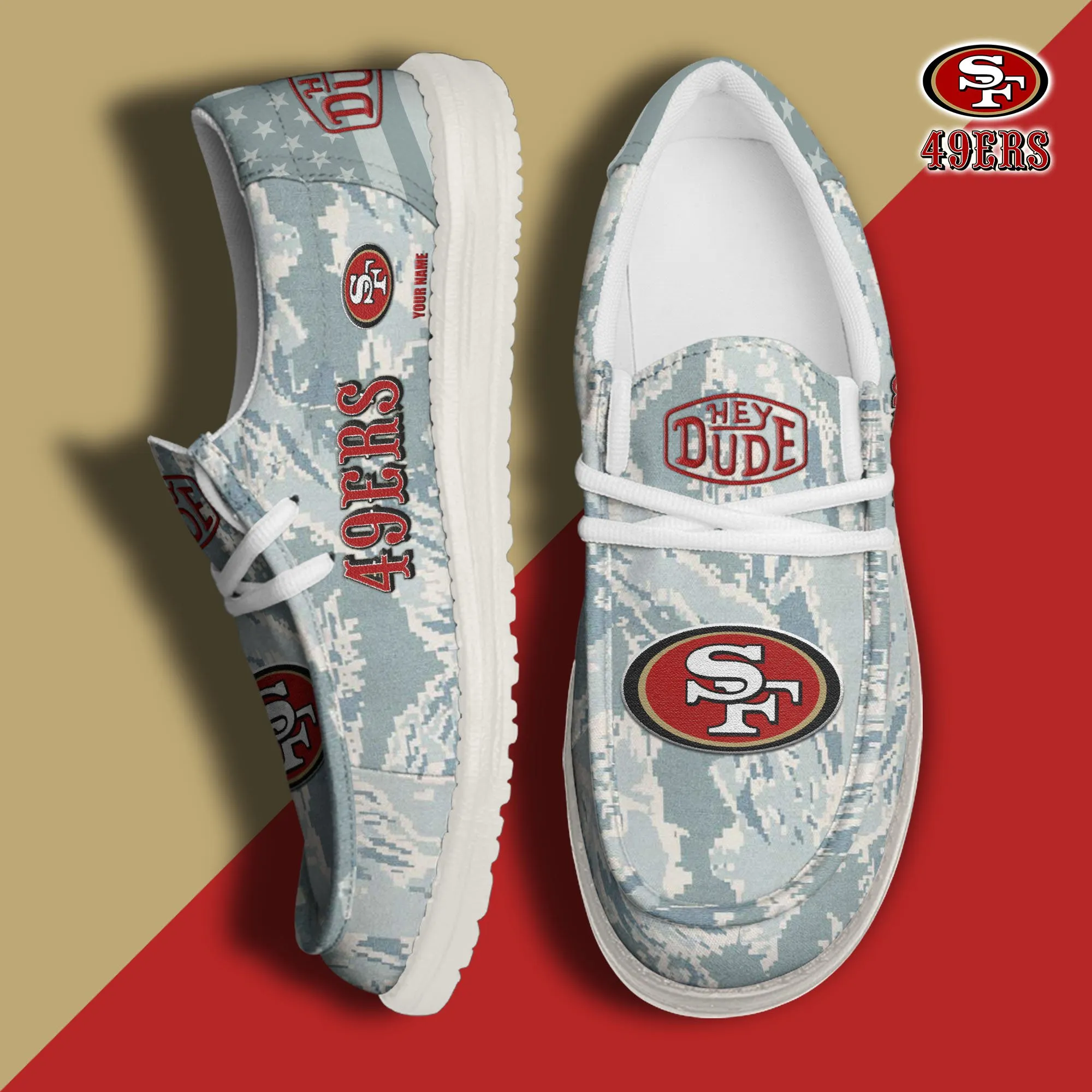 NFL San Francisco 49ers Personalized Hey Dude Shoes For Men And Women 276XW-6396