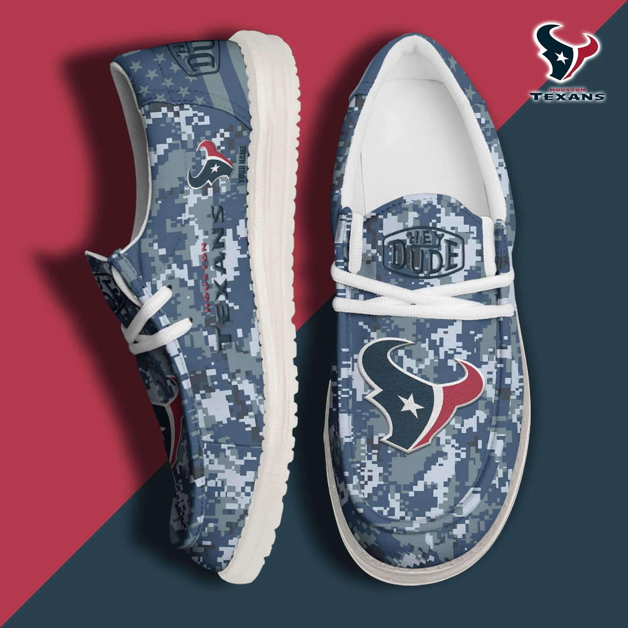 NFL Houston Texans Personalized Hey Dude Shoes For Men And Women 496AF-3430