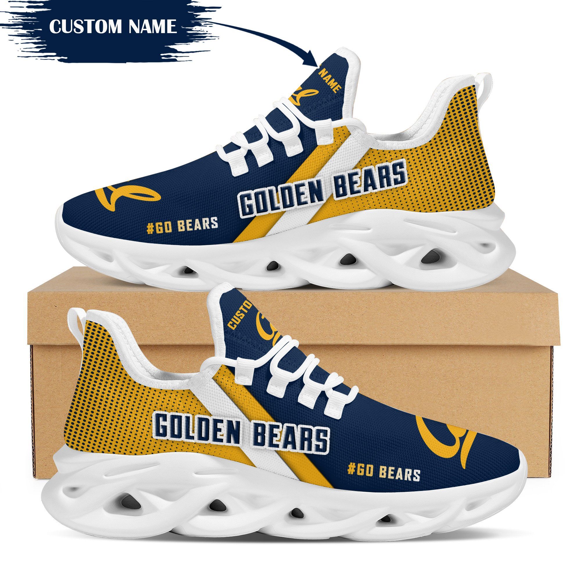 California Golden Bears Custom Personalized Max Soul Sneakers Running Sports Shoes For Men Women NCAA University of California, Berkeley
