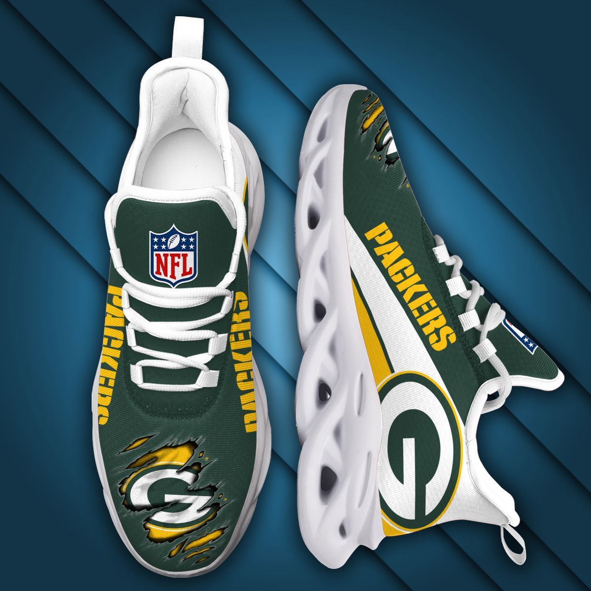 NFL Green Bay Packers Max Soul Sneakers Running Sports Shoes For Men Women