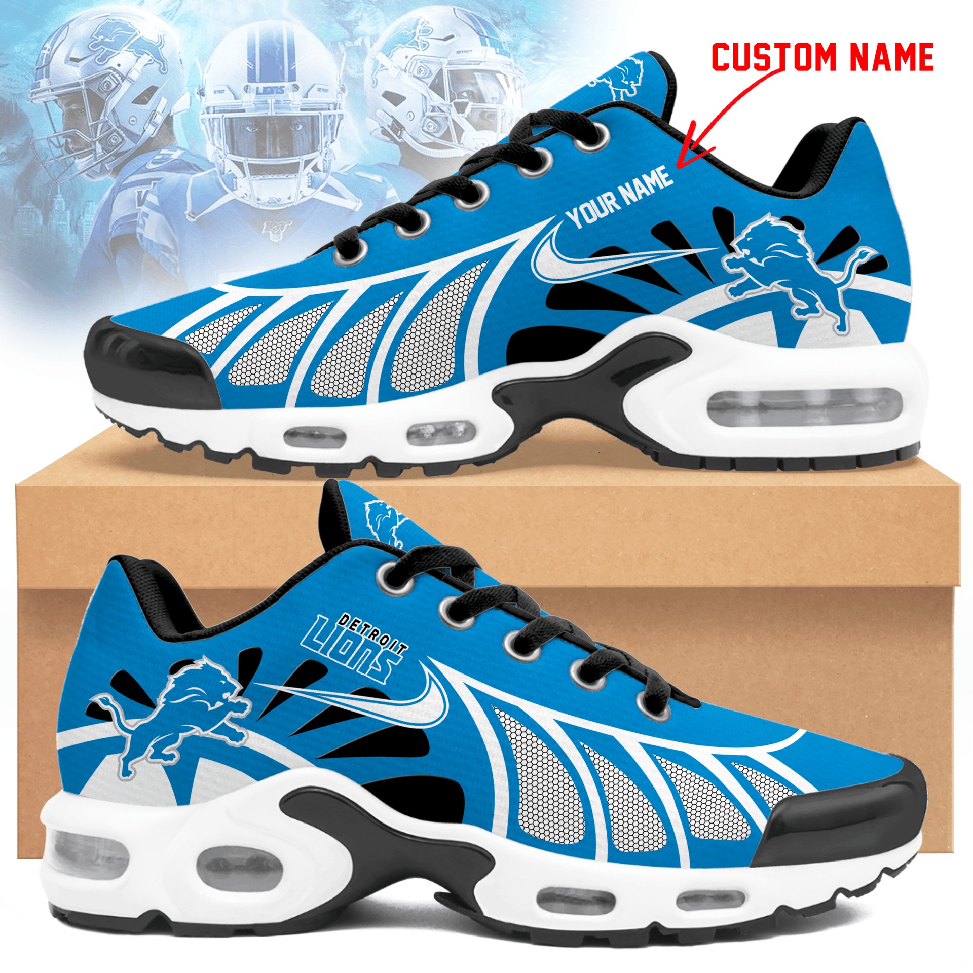 Detroit Lions Unisex Air Max Plus Sneakers Image