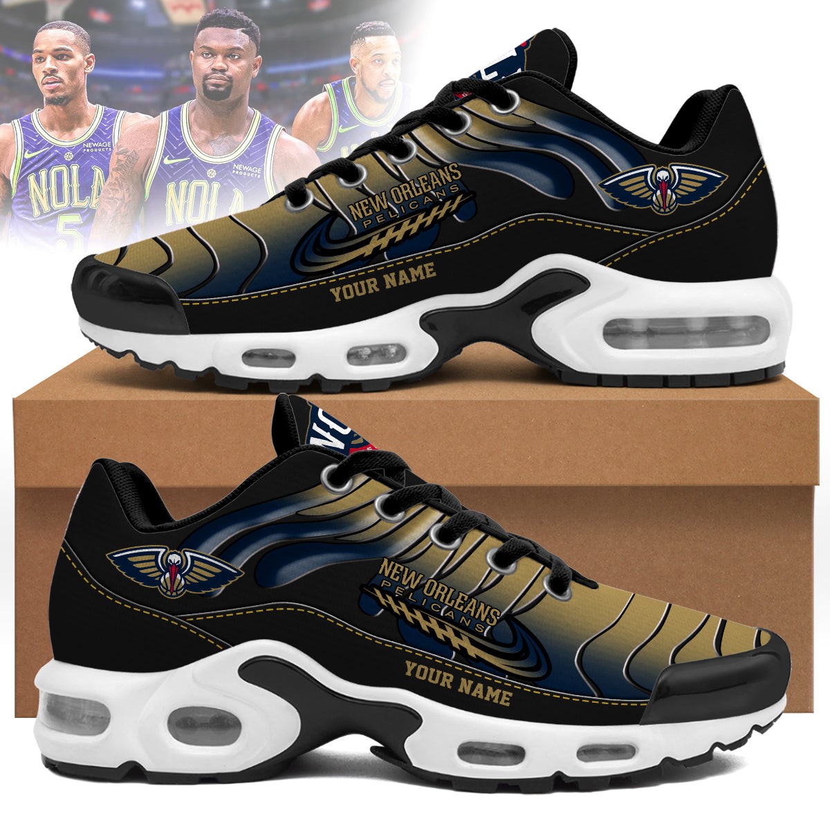 New Orleans Pelicans Personalized Air Max Shoes 4 Image