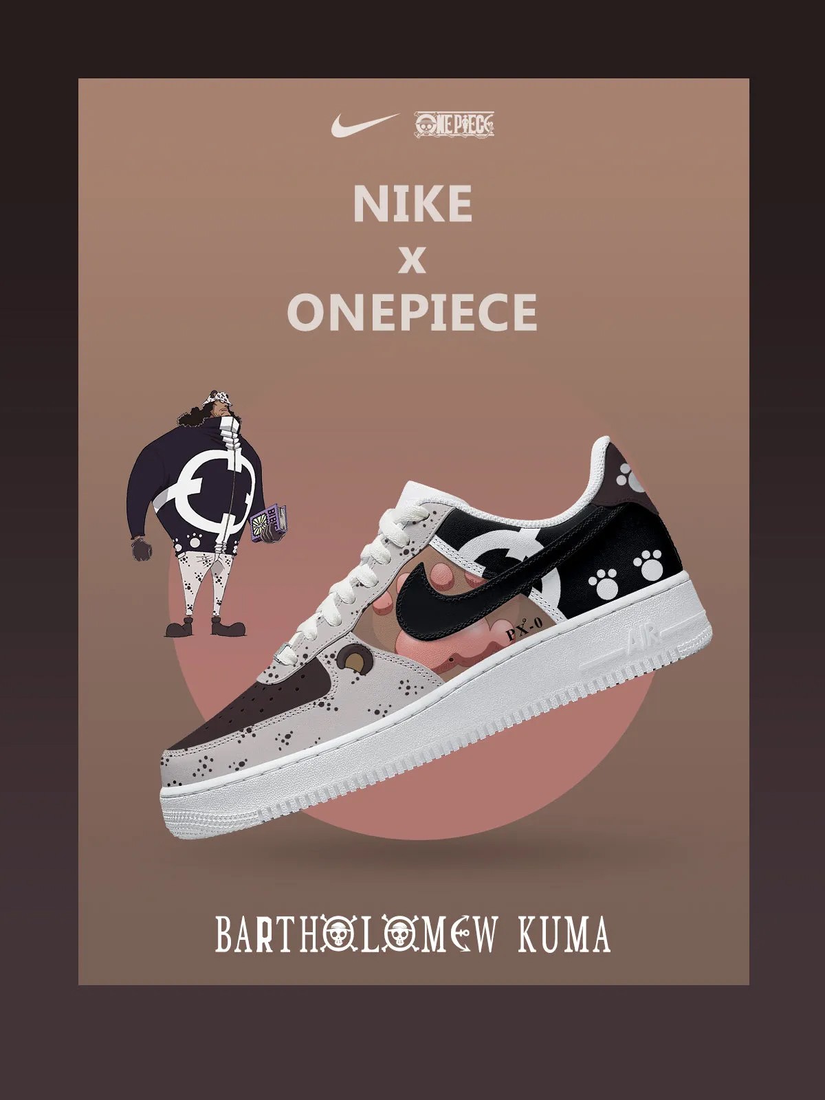 One Piece Bartholomew Kuma Air Force 1 Shoes Sneakers Image