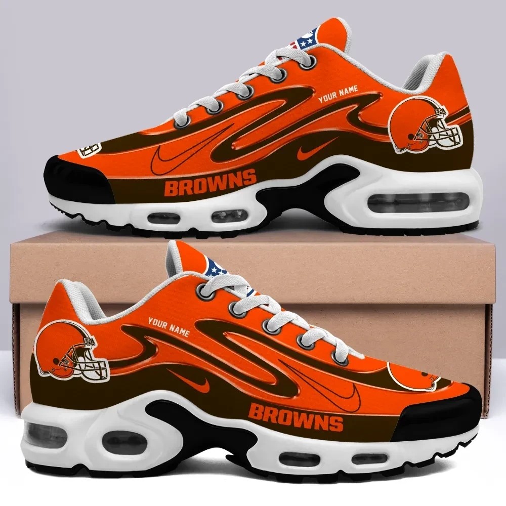 Cleveland Browns Personalized Name Team Mix Colors V2 Shoes Air Cushion Sneakers Image