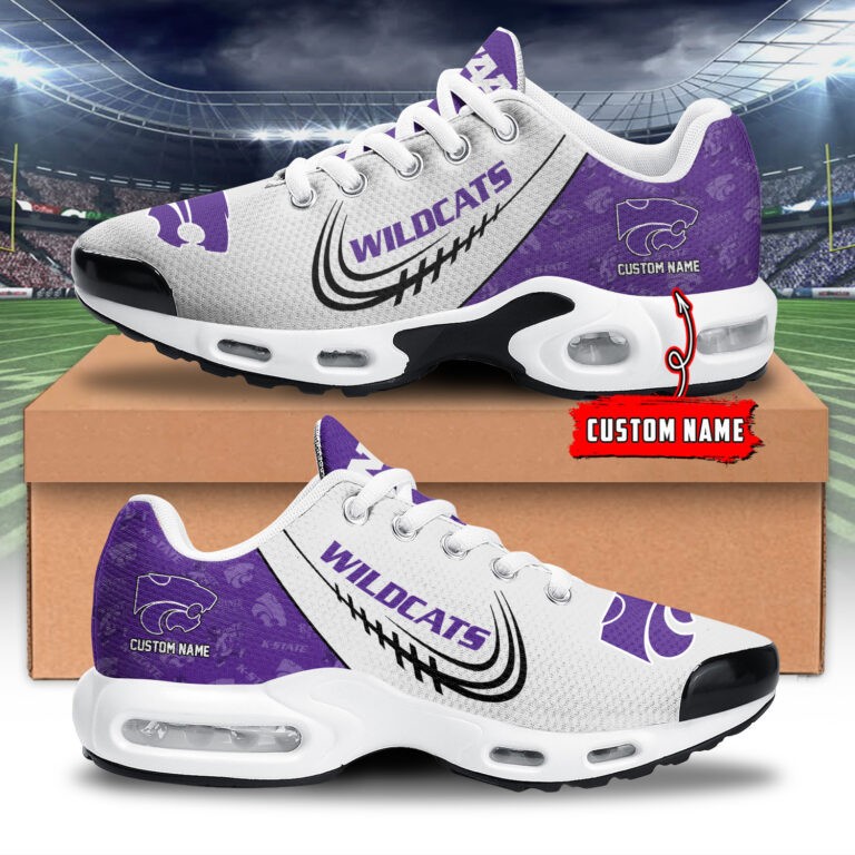Kansas State Wildcats Personalized Name Team Logo Mix Colors Stitch Line Max Soul Shoes Sneakers Image