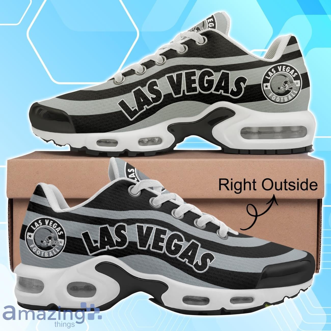 Las Vegas Raiders Football Team Logo Colors Waves Max Soul Shoes Sneakers Image