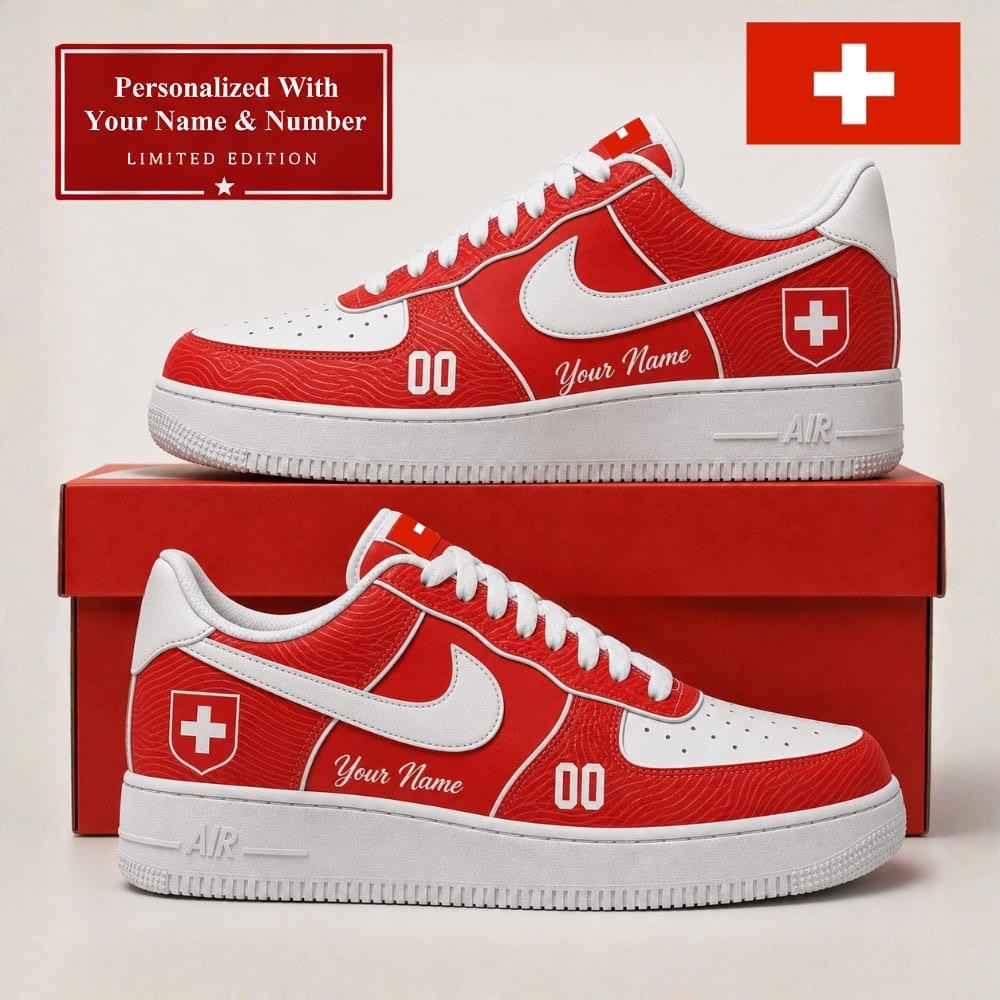 Switzerland Soccer Sneakers Personalized Heritage Supporter Collection Image