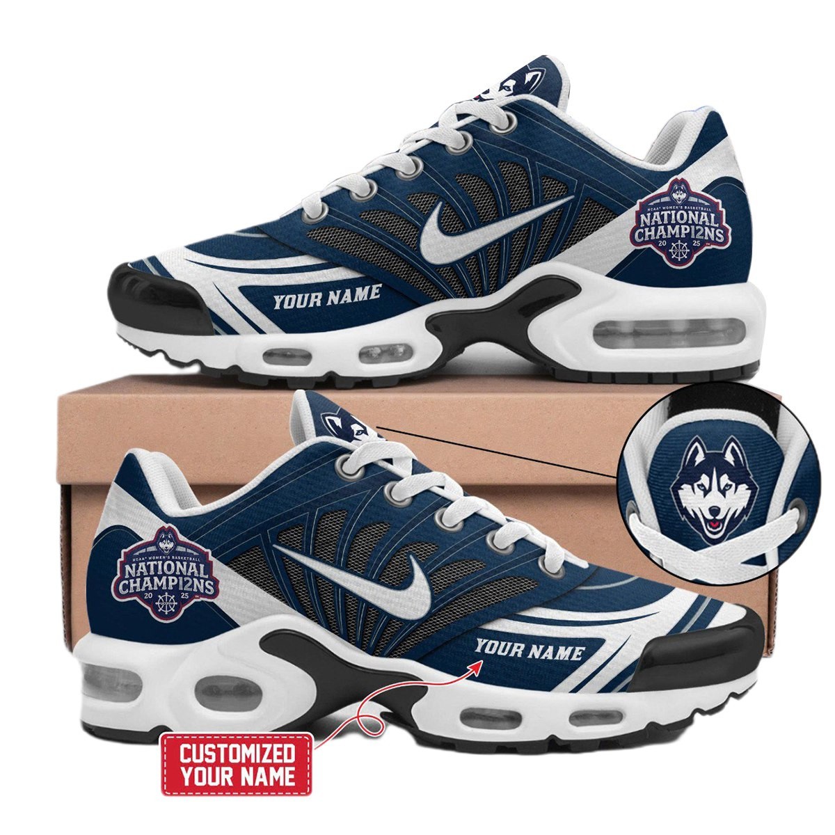 Uconn Huskies Air Max Plus Shoes Sneakers For Men And Women Image