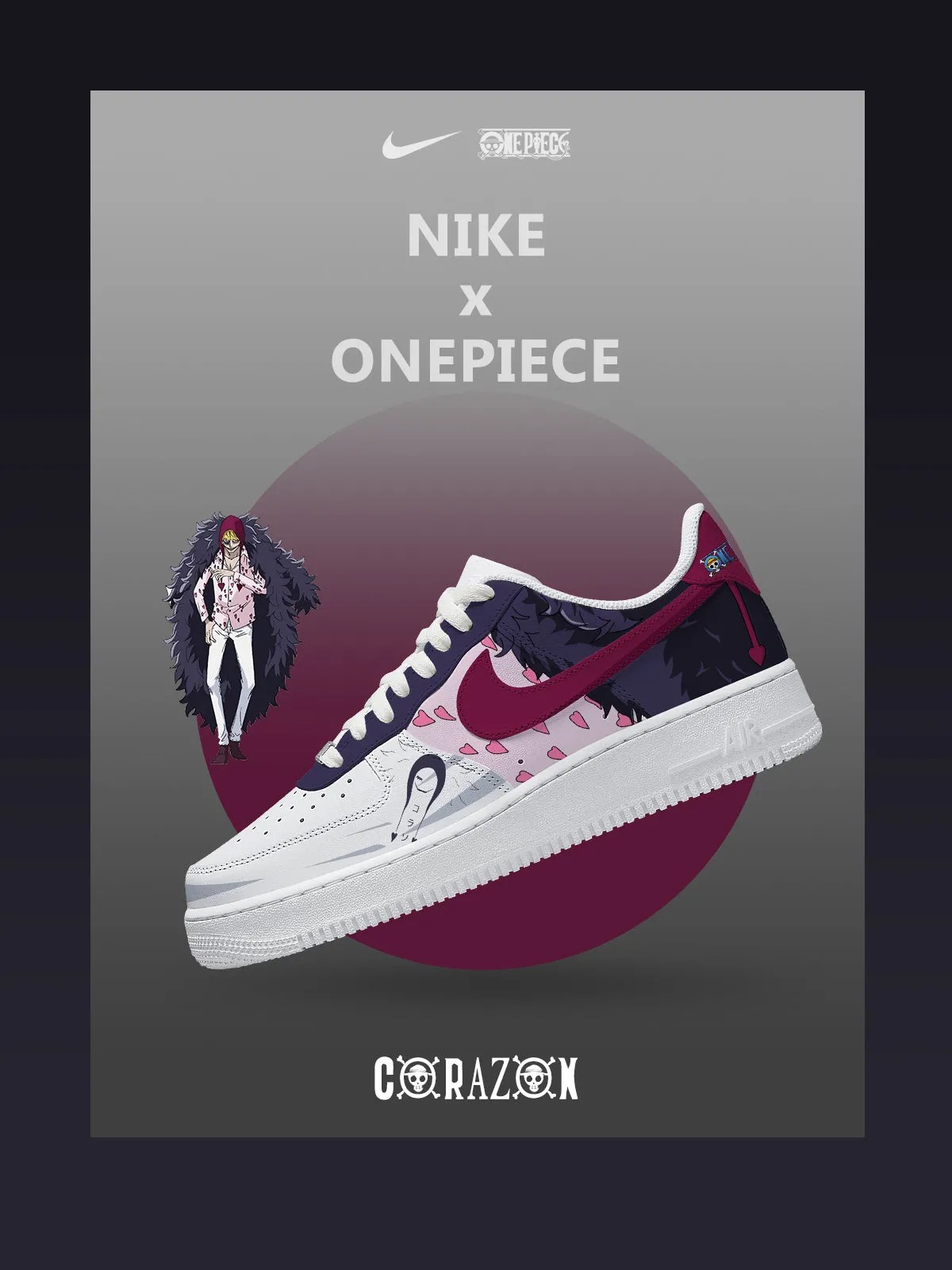 One Piece Corazon Air Force 1 Shoes Sneakers Image
